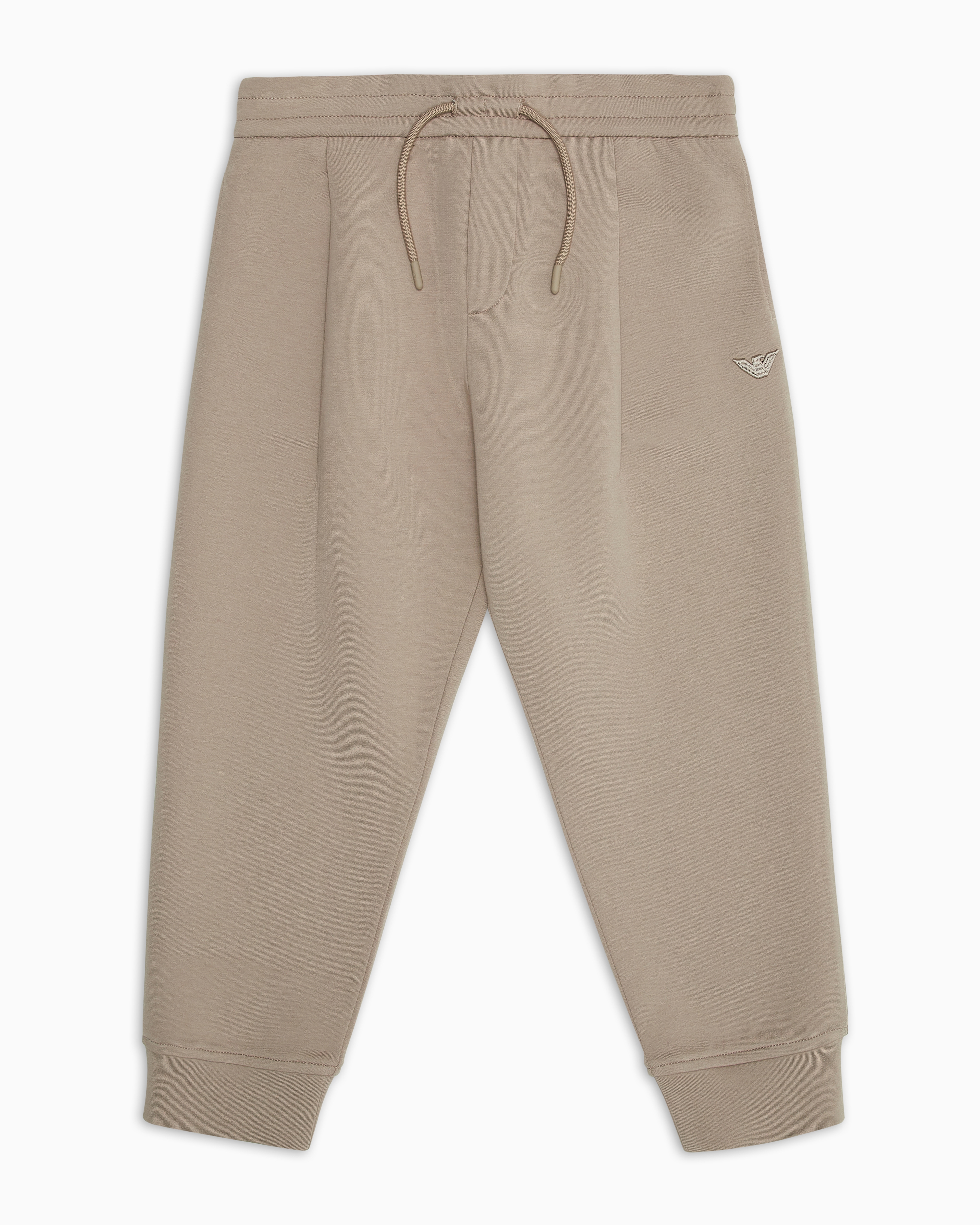 Shop Emporio Armani Loose-fit Double-jersey Joggers In Beige