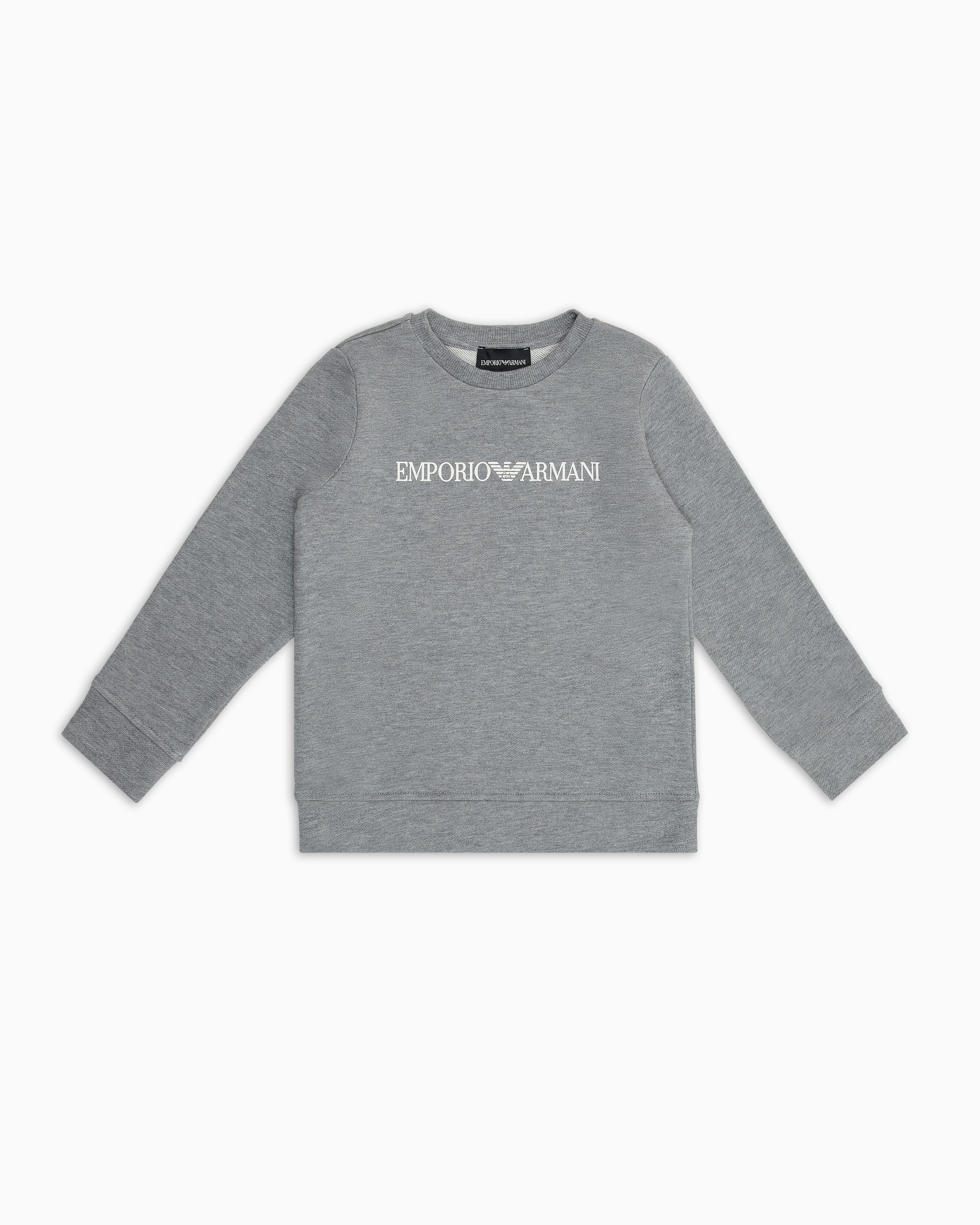 Shop Emporio Armani Modal-blend Jersey Sweatshirt With Logo In Grey