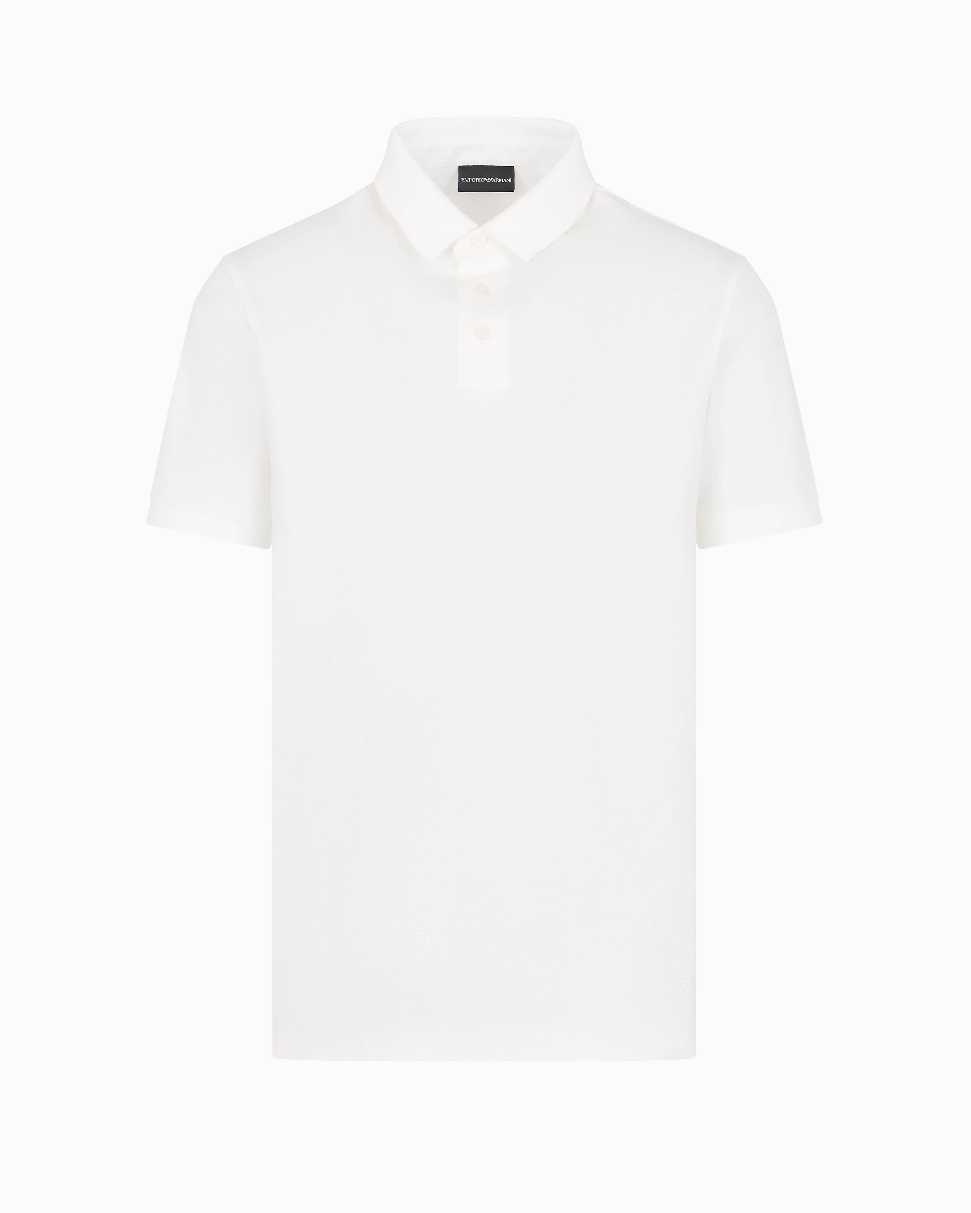 Emporio Armani Official Store 3d-effect Embossed Jacquard Jersey Polo Shirt In White