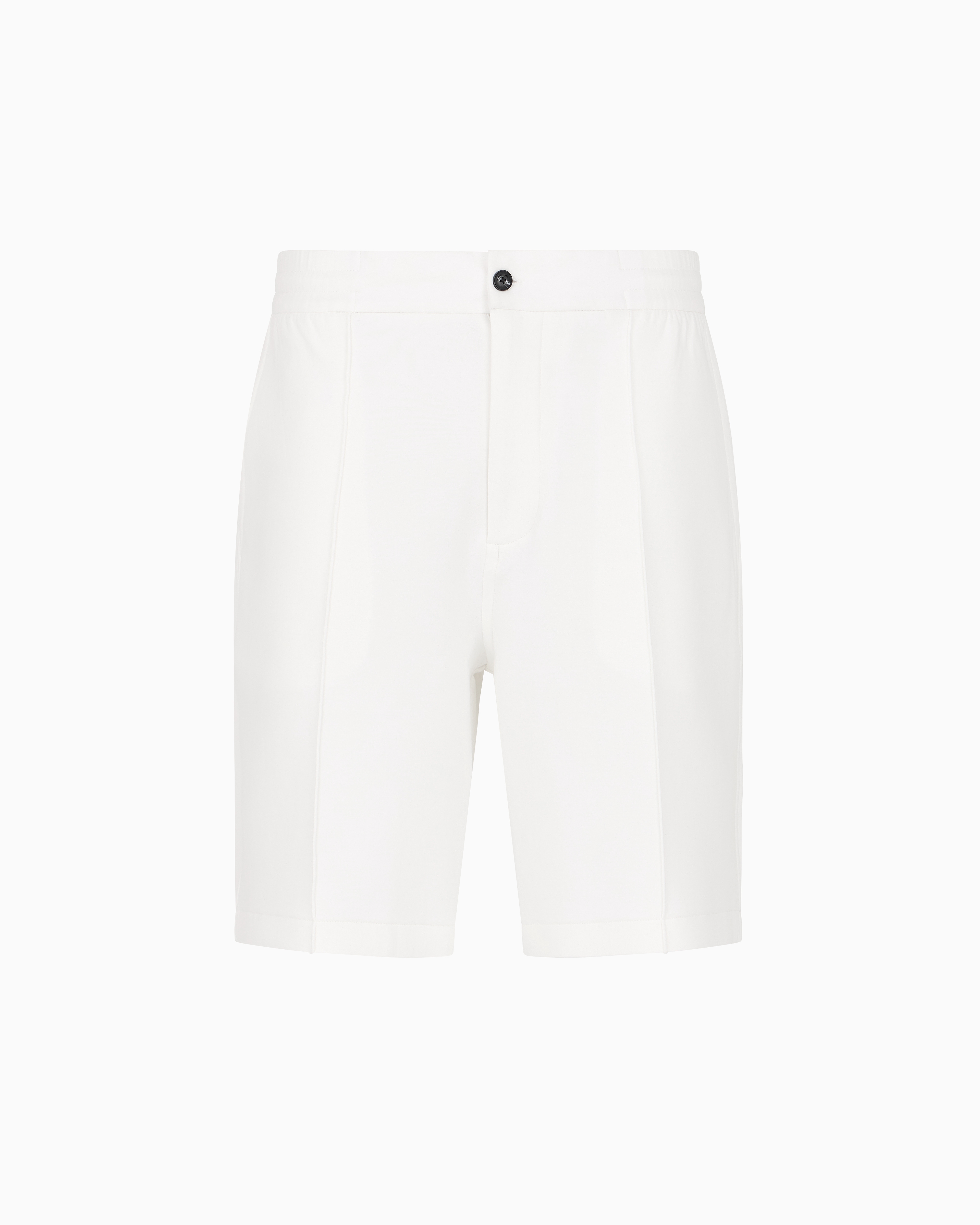 Emporio Armani Official Store Bermuda Avec Nervures En Jersey Double In White