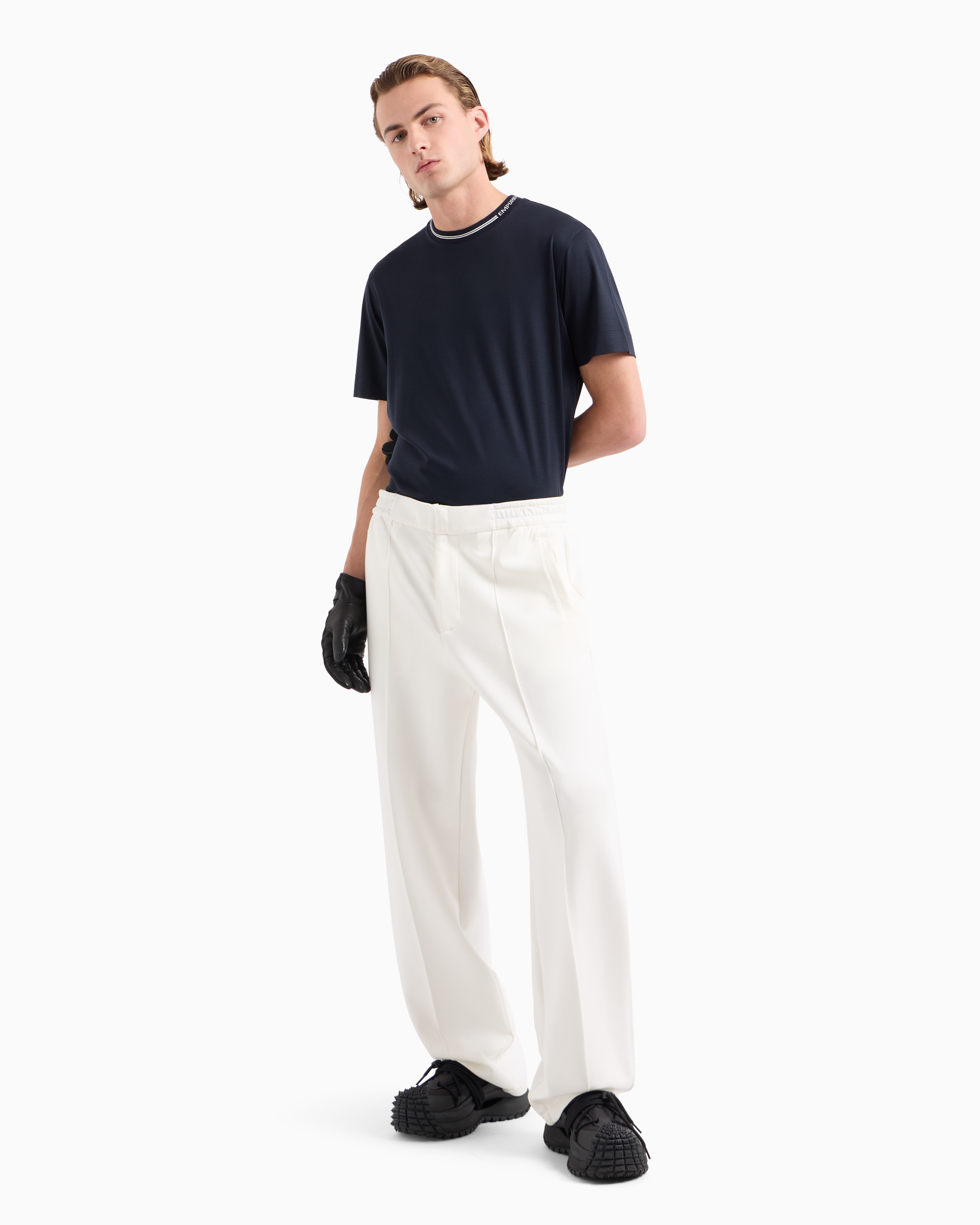 Emporio Armani Official Store Regular Fit T-shirts In Navy Blue