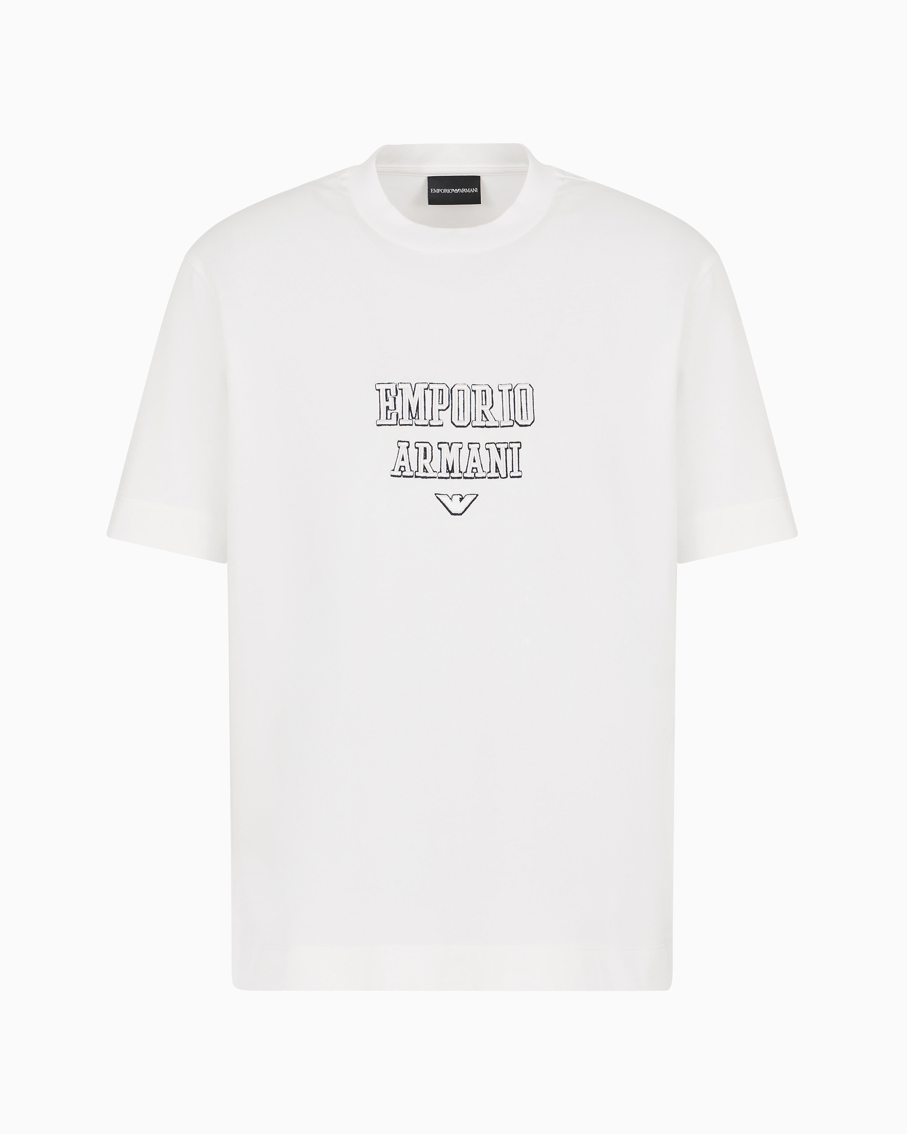 Emporio Armani Official Store Asv Heavyweight Jersey T-shirt With Raised Logo Embroidery In Multi