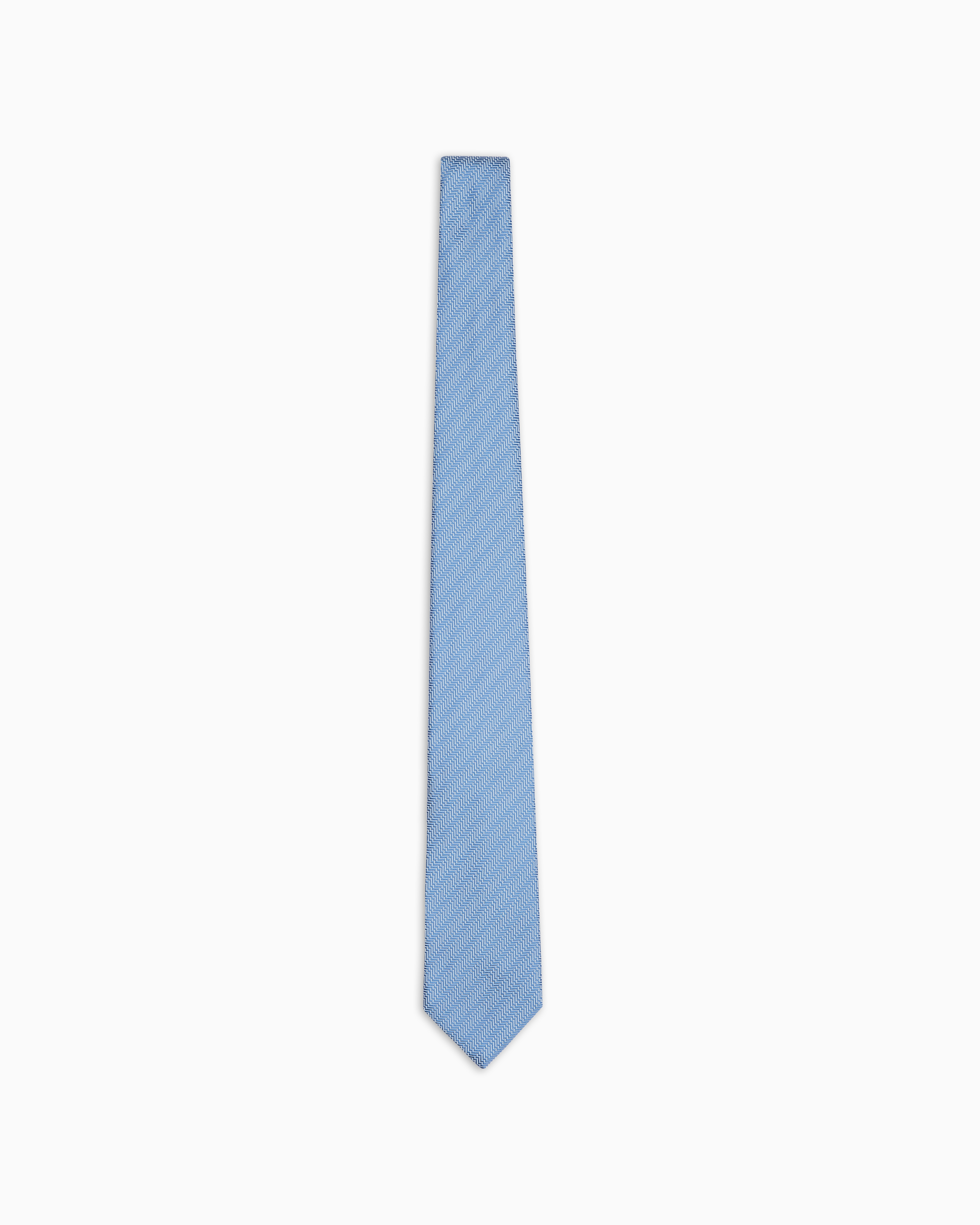 Shop Emporio Armani Pure Silk Tie With Jacquard Op-art Motif In Light Blue