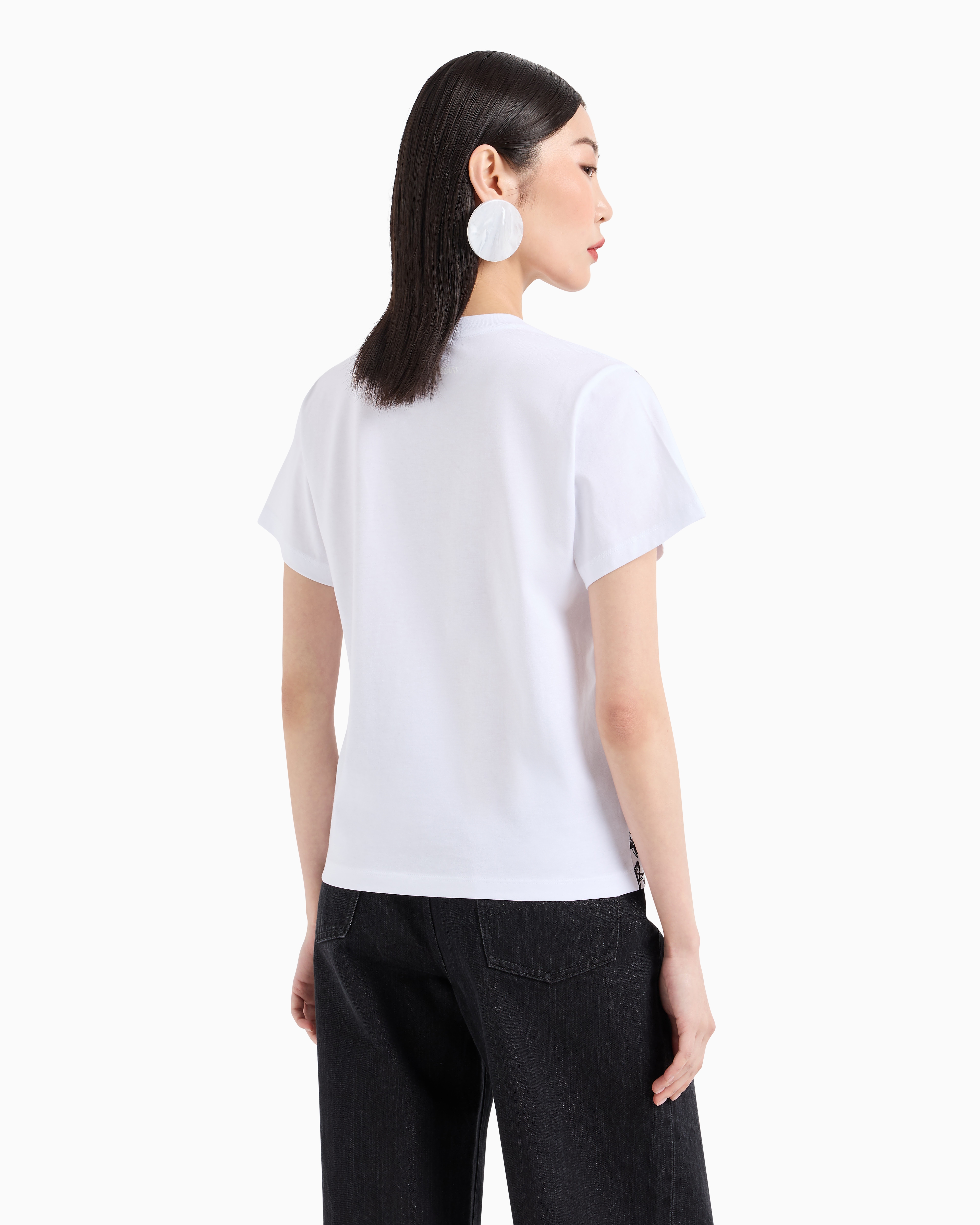 Emporio Armani Official Store Regular Fit T-shirts In Gemustert