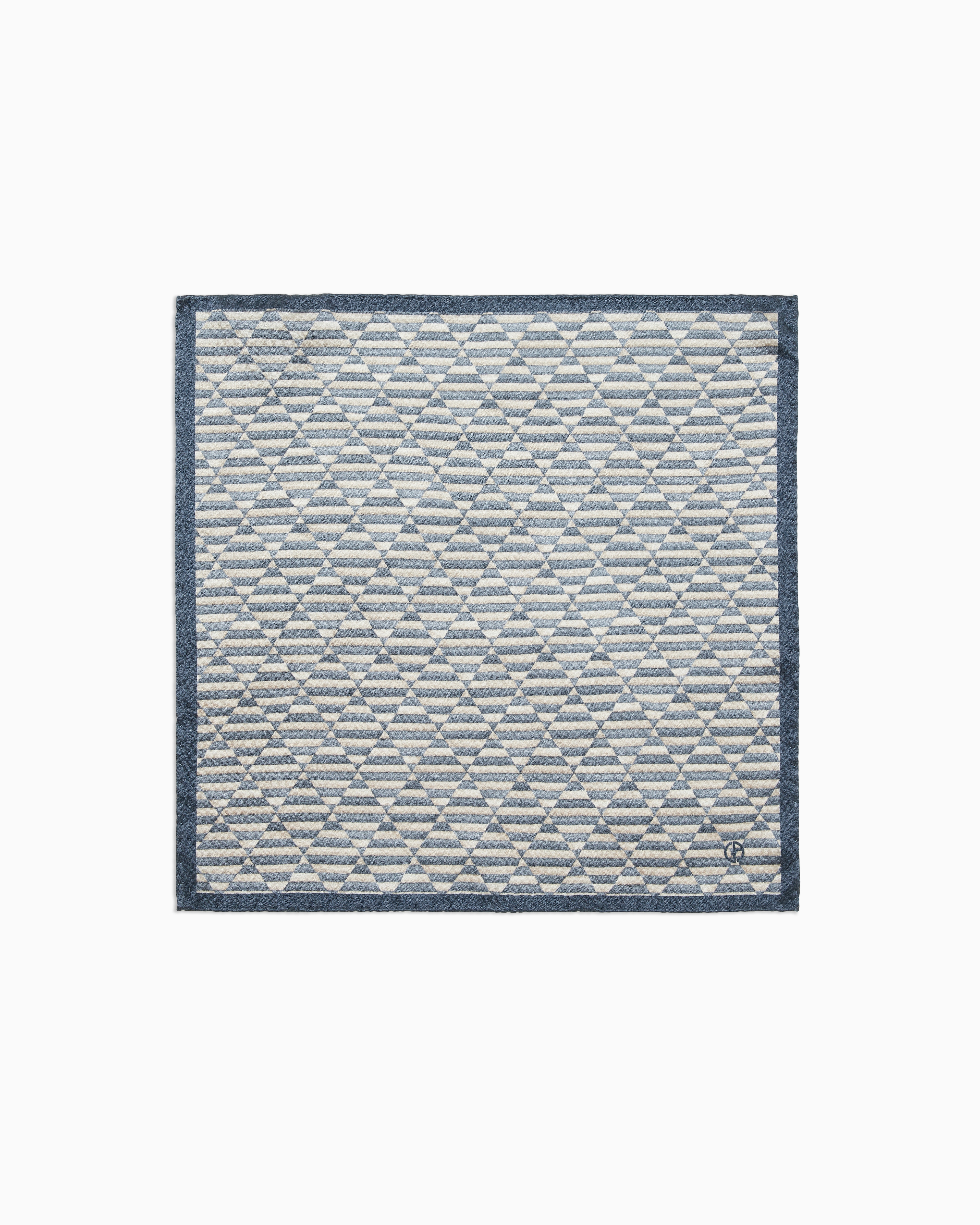 Giorgio Armani Official Store Printed Silk Pocket Square In Gray