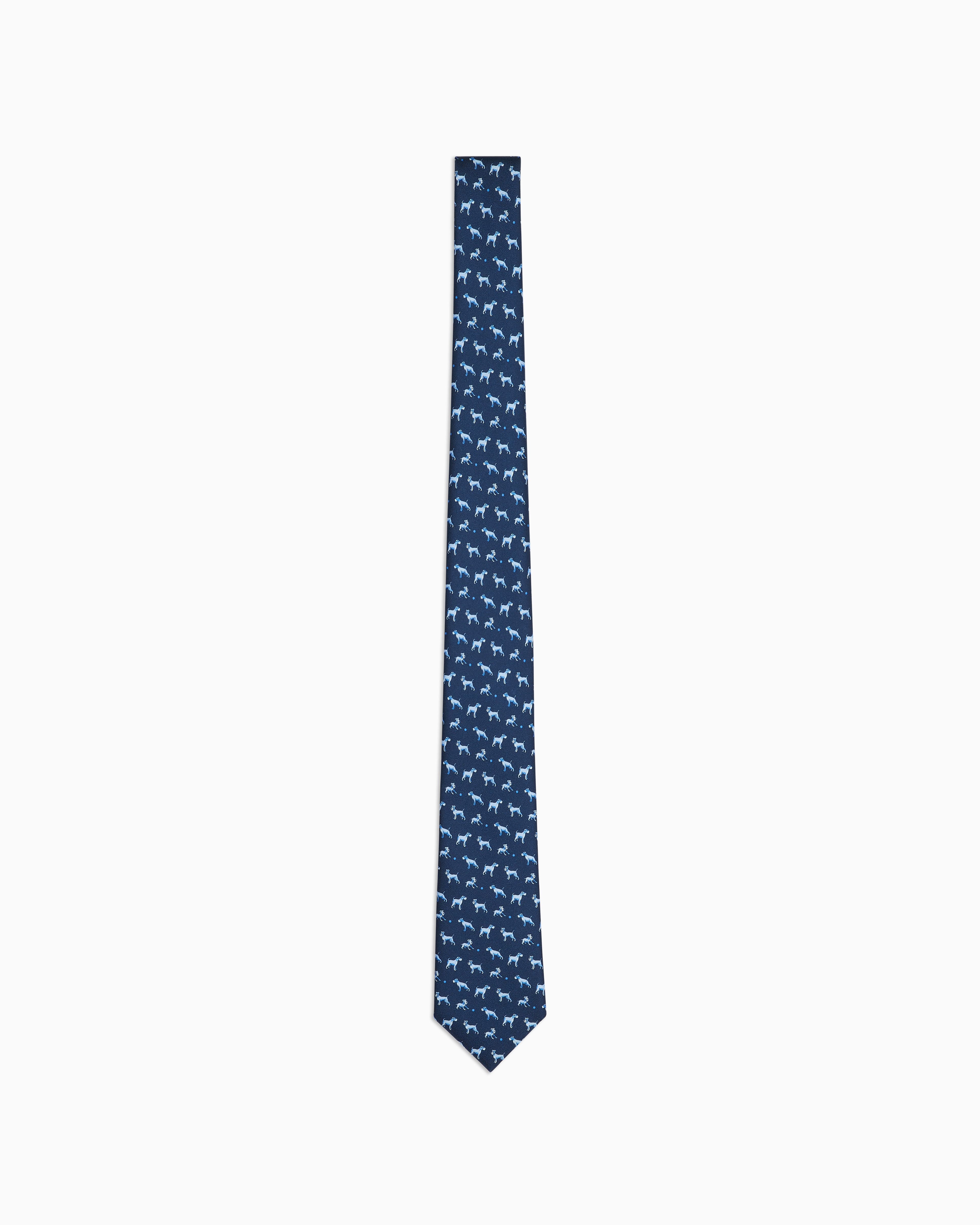 GIORGIO ARMANI ASV SILK TIE WITH PUPPY PRINT 