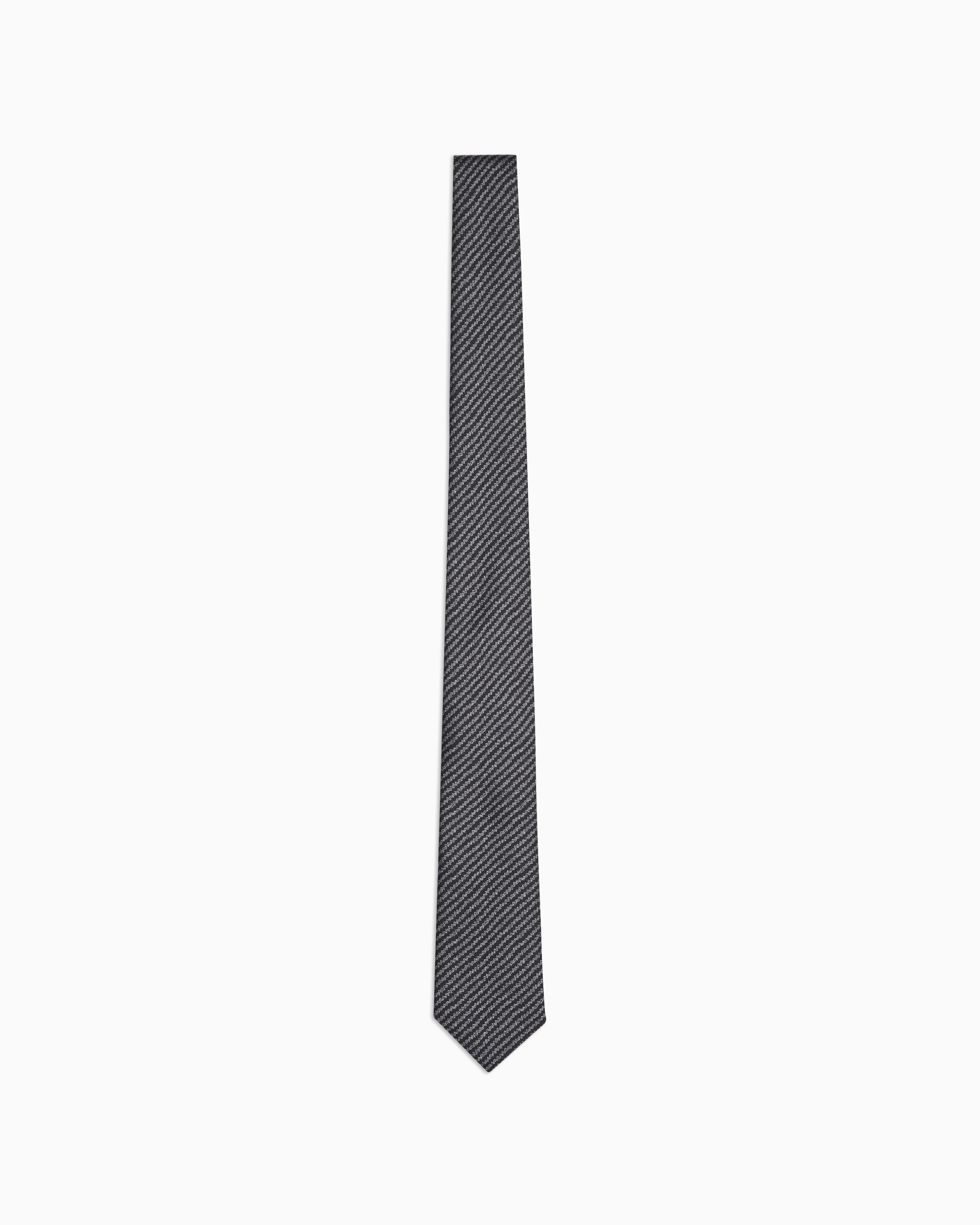 Shop Giorgio Armani Asv Silk Tie With Geometric Print In Grey