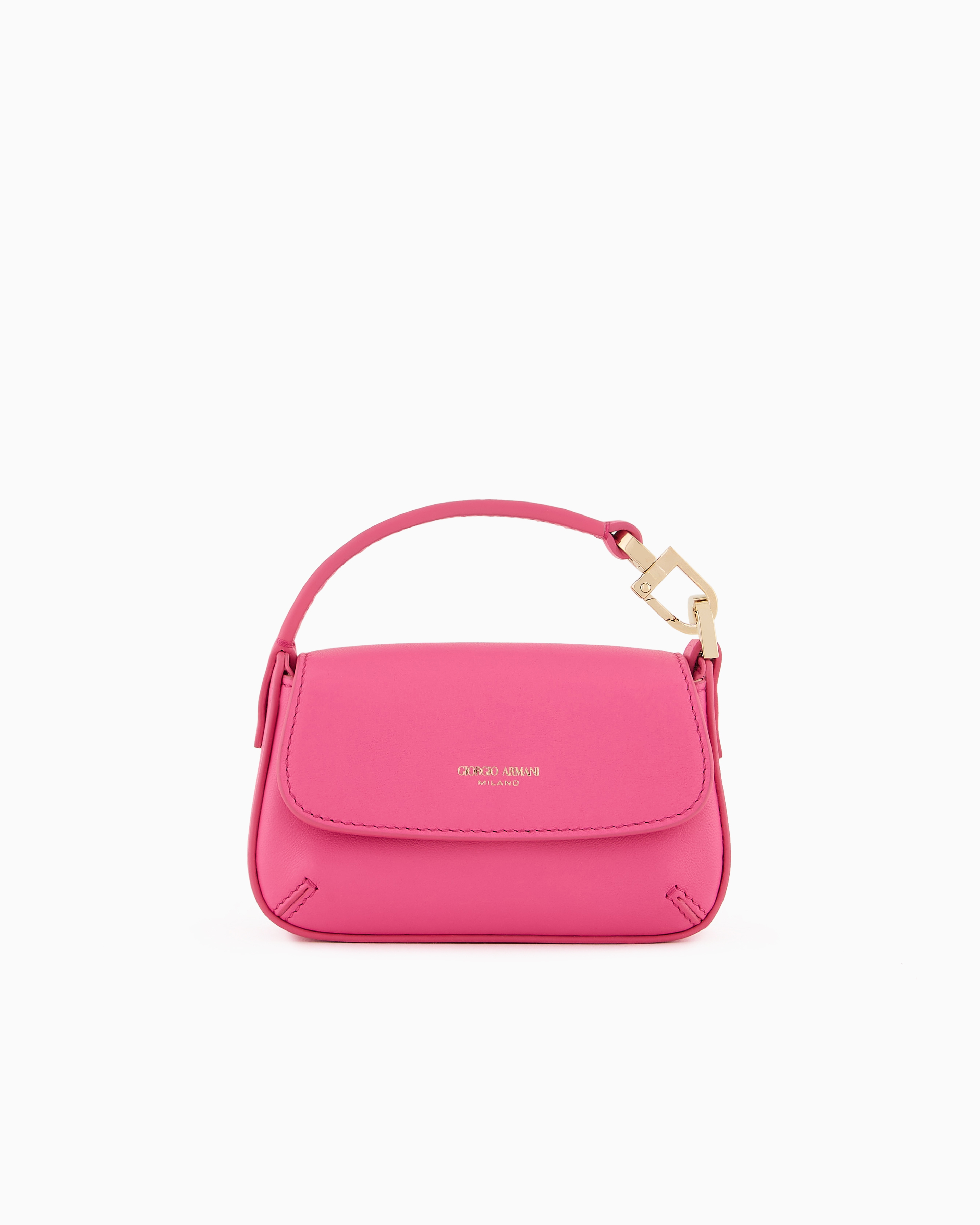 Giorgio Armani Mini La Prima Soft Nappa-leather Charm Bag In Fuchsia