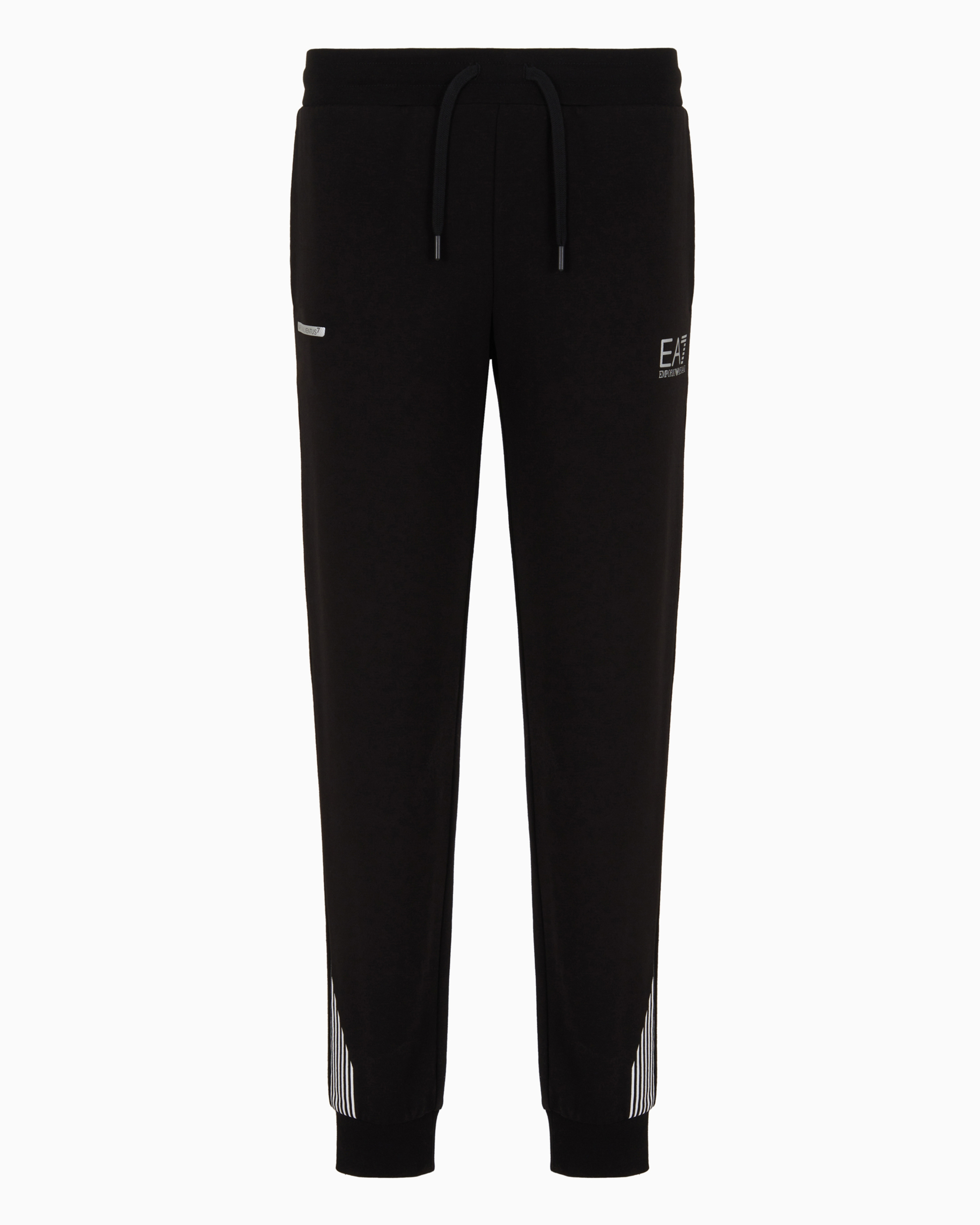 Ea7 Official Store Asv Cotton-blend 7 Lines Joggers In Black