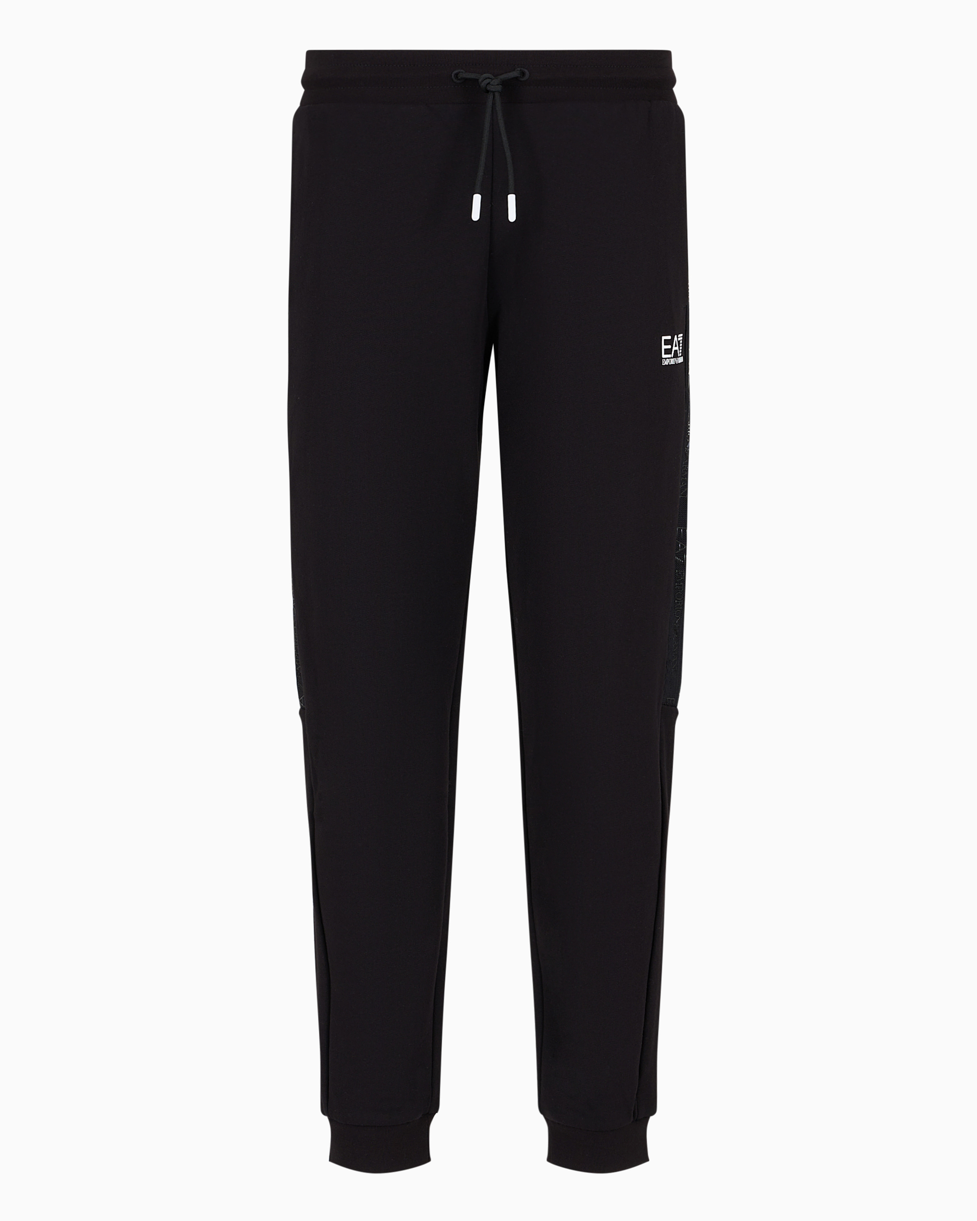 Ea7 Official Store Cotton Logo Series Joggers In Black