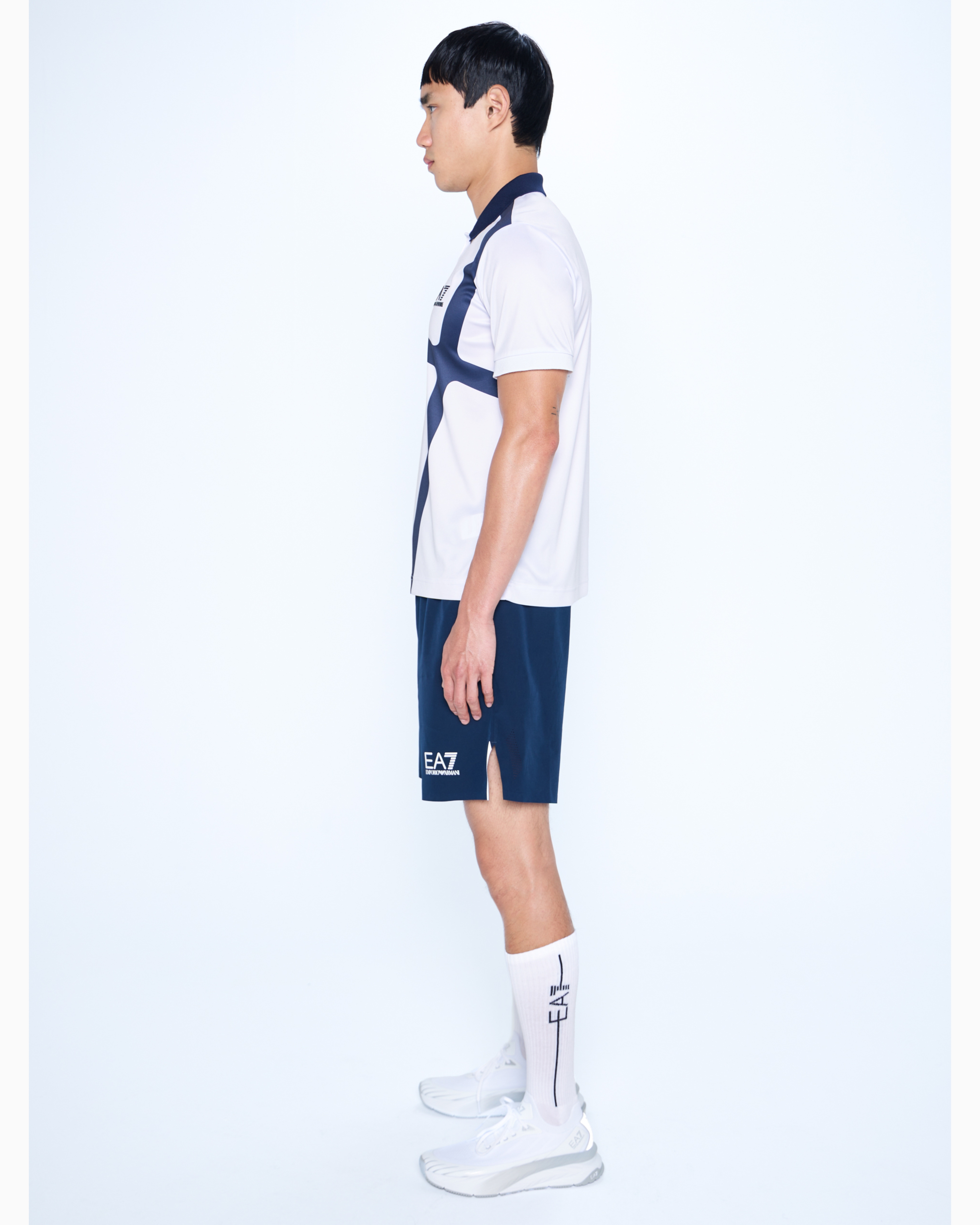 Emporio Armani Tennis Pro Board Shorts In Ventus7 Technical Fabric In Navy Blue