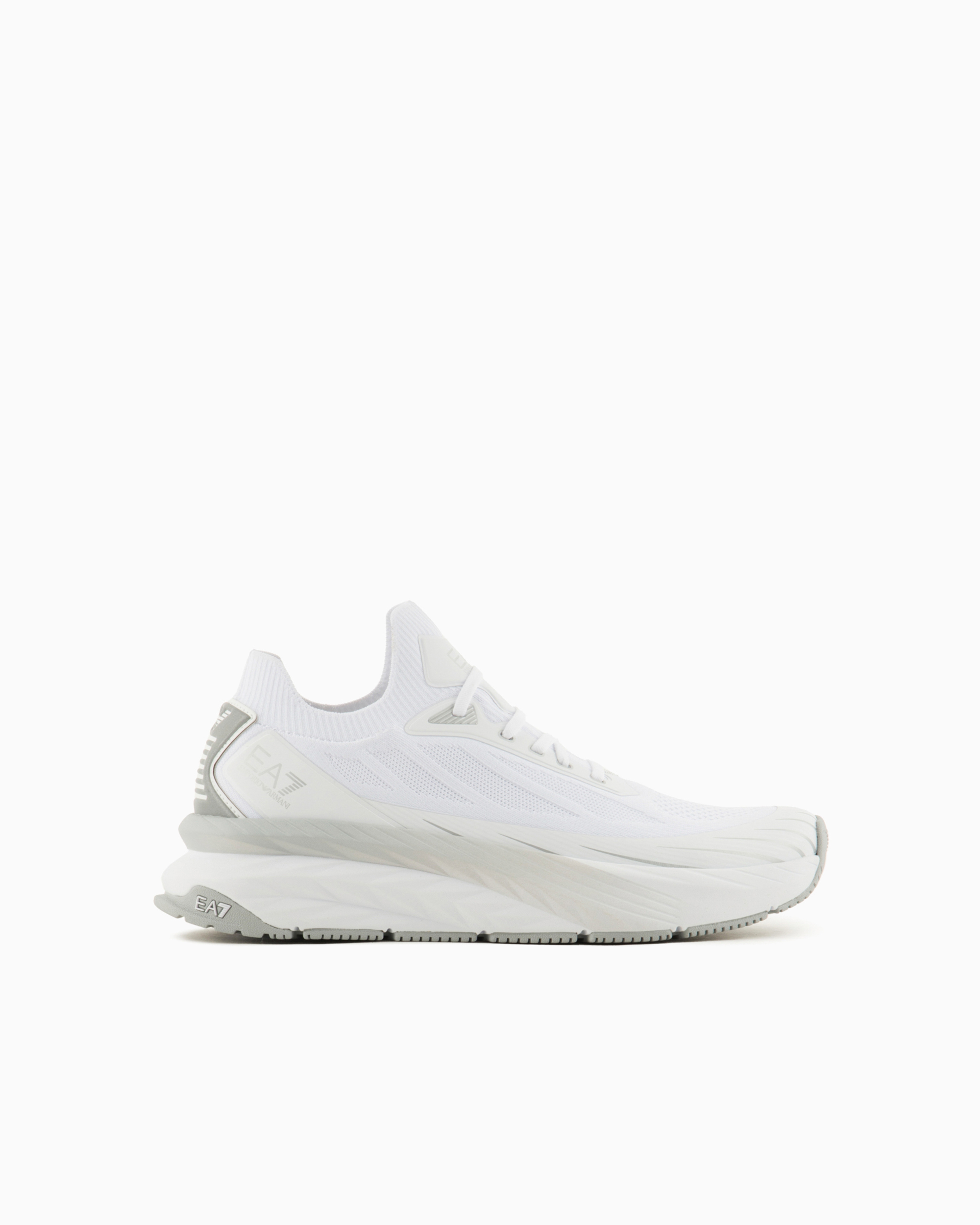 Ea7 Official Store Crusher Distance Sonic Knit Sneakers In White