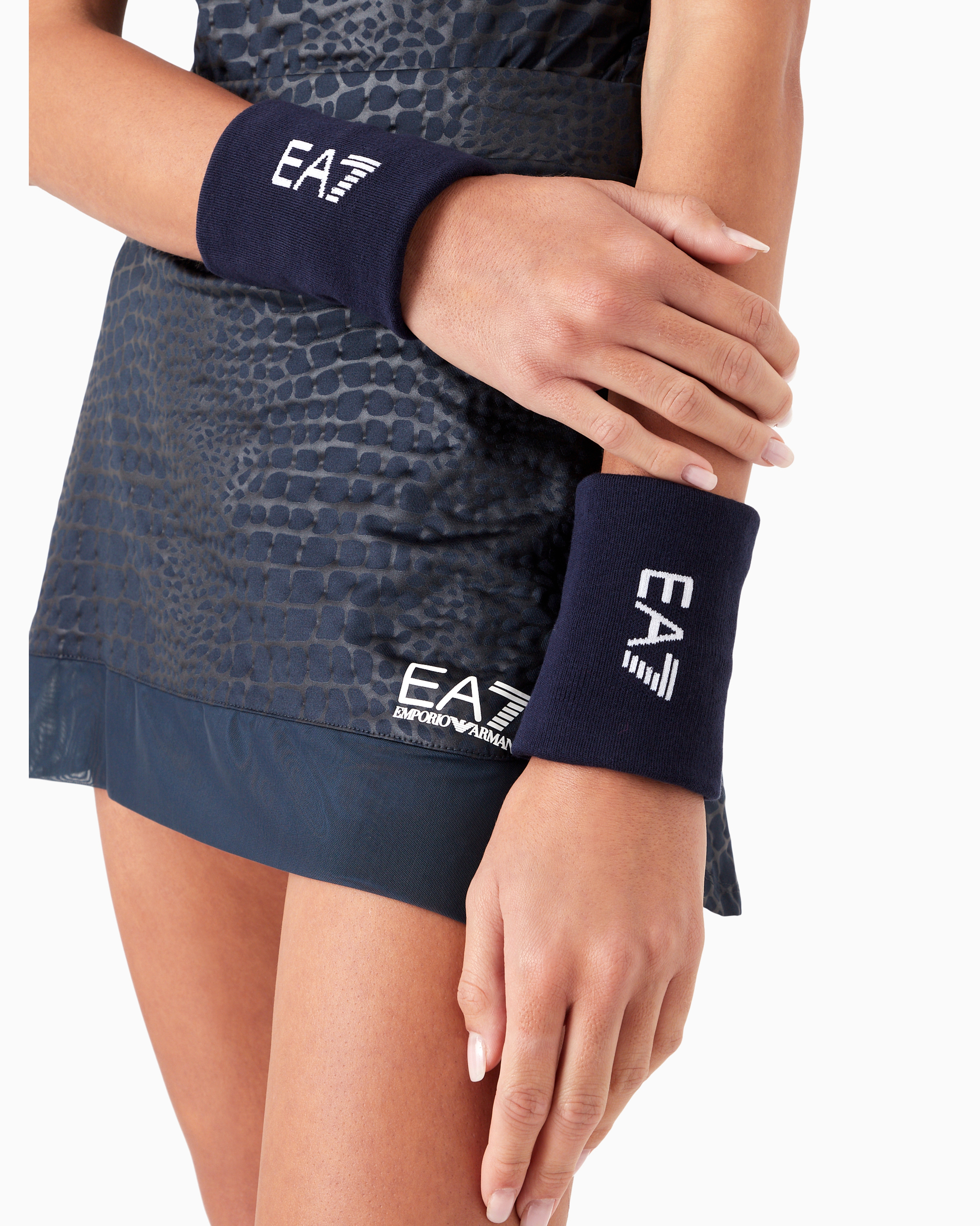 Emporio Armani Tennis Pro Terrycloth Wristbands In Navy Blue