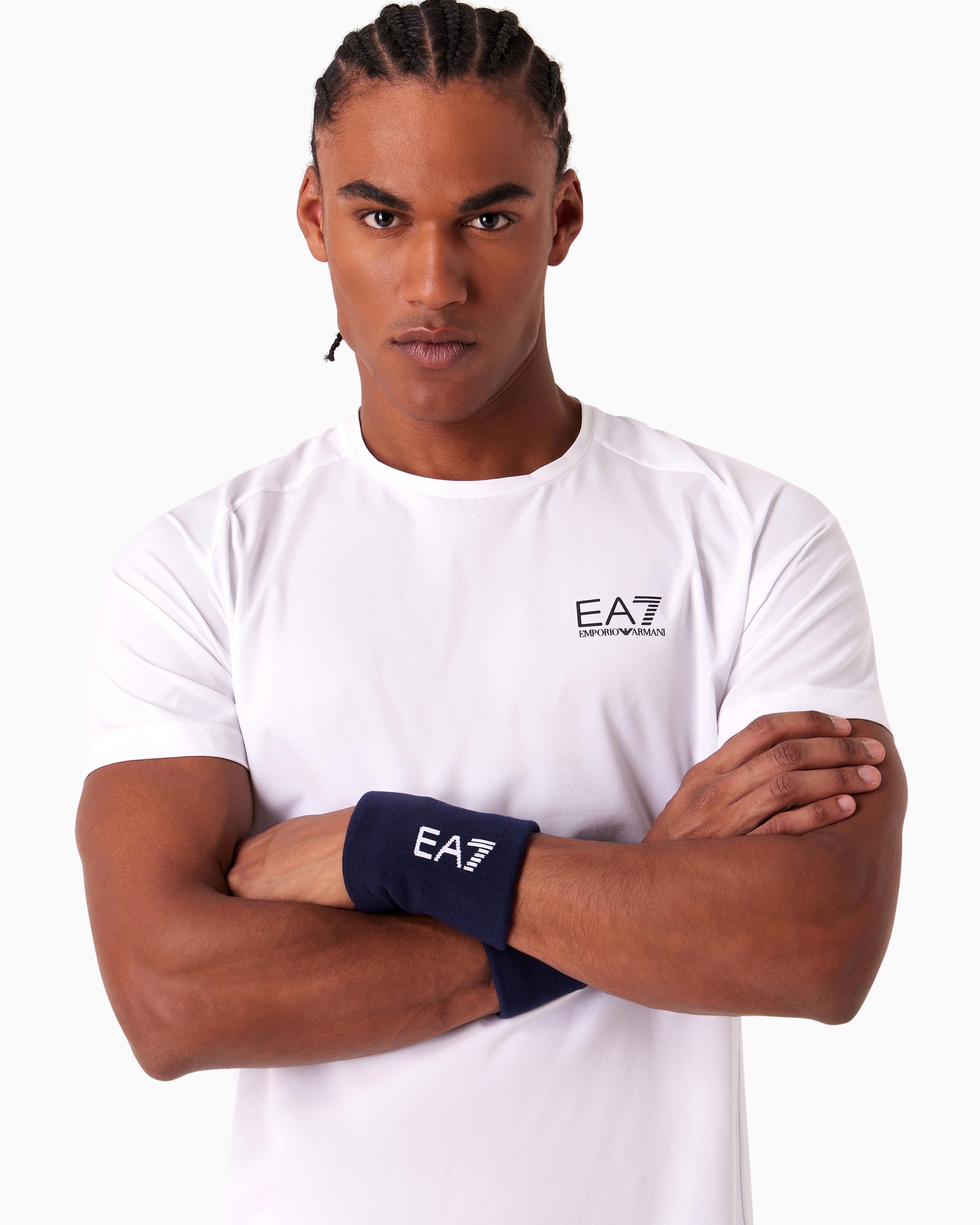 Emporio Armani Tennis Pro Terrycloth Wristbands In Navy Blue