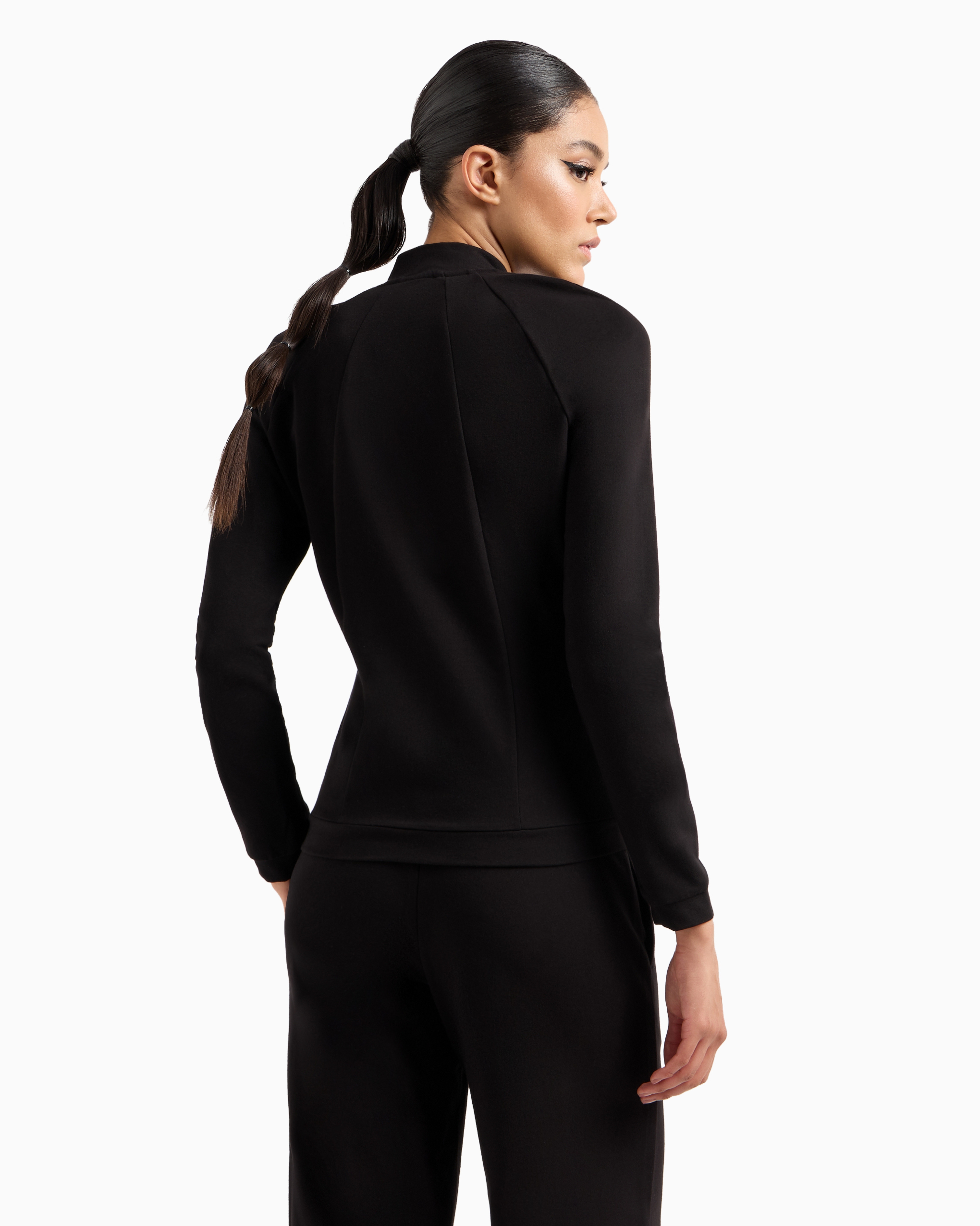 Shop Ea7 Stretch-cotton Core Lady Sweatshirt In Black