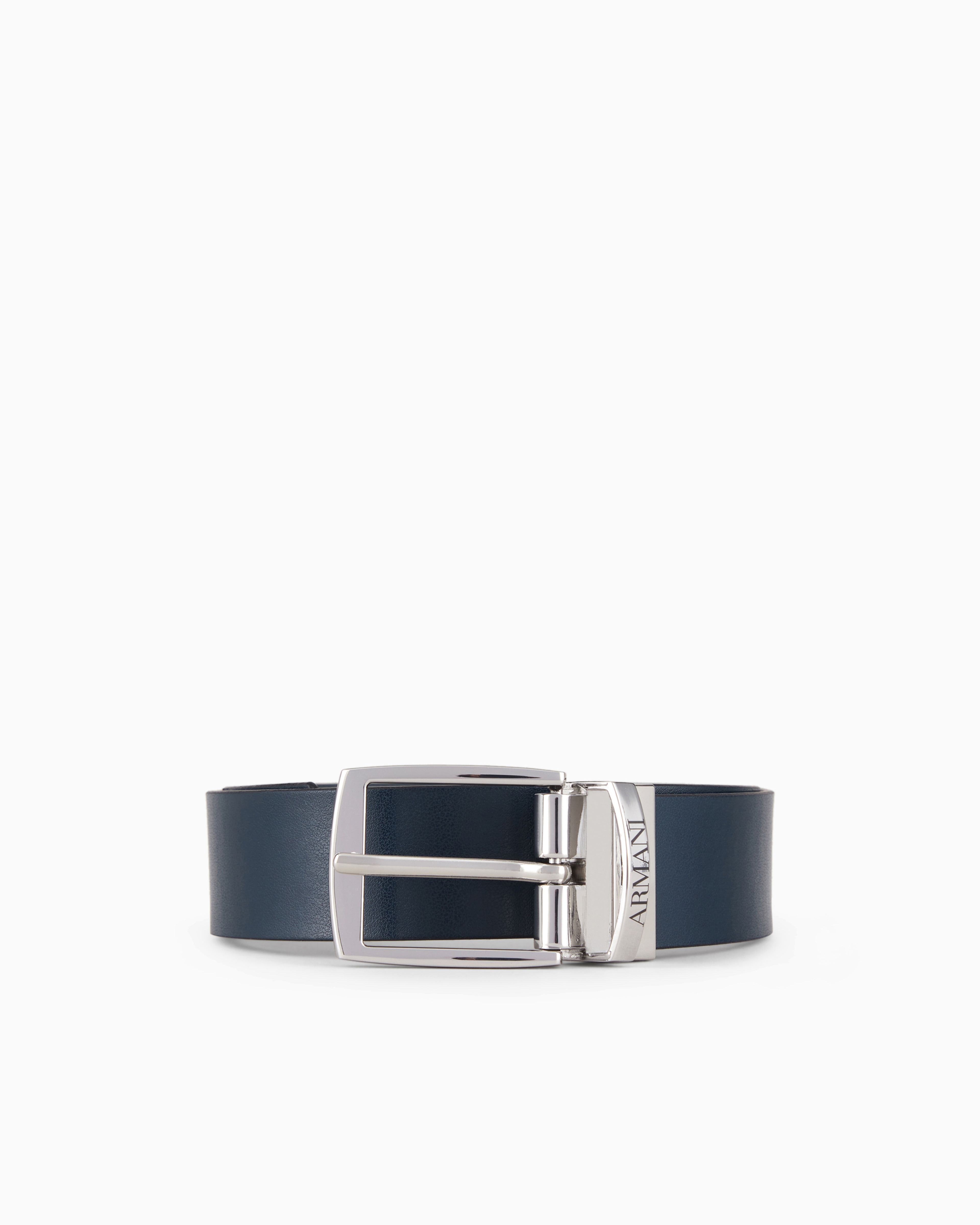 Emporio Armani Kids' Official Store Reversible Belt With Logo Buckle In Navy Blue