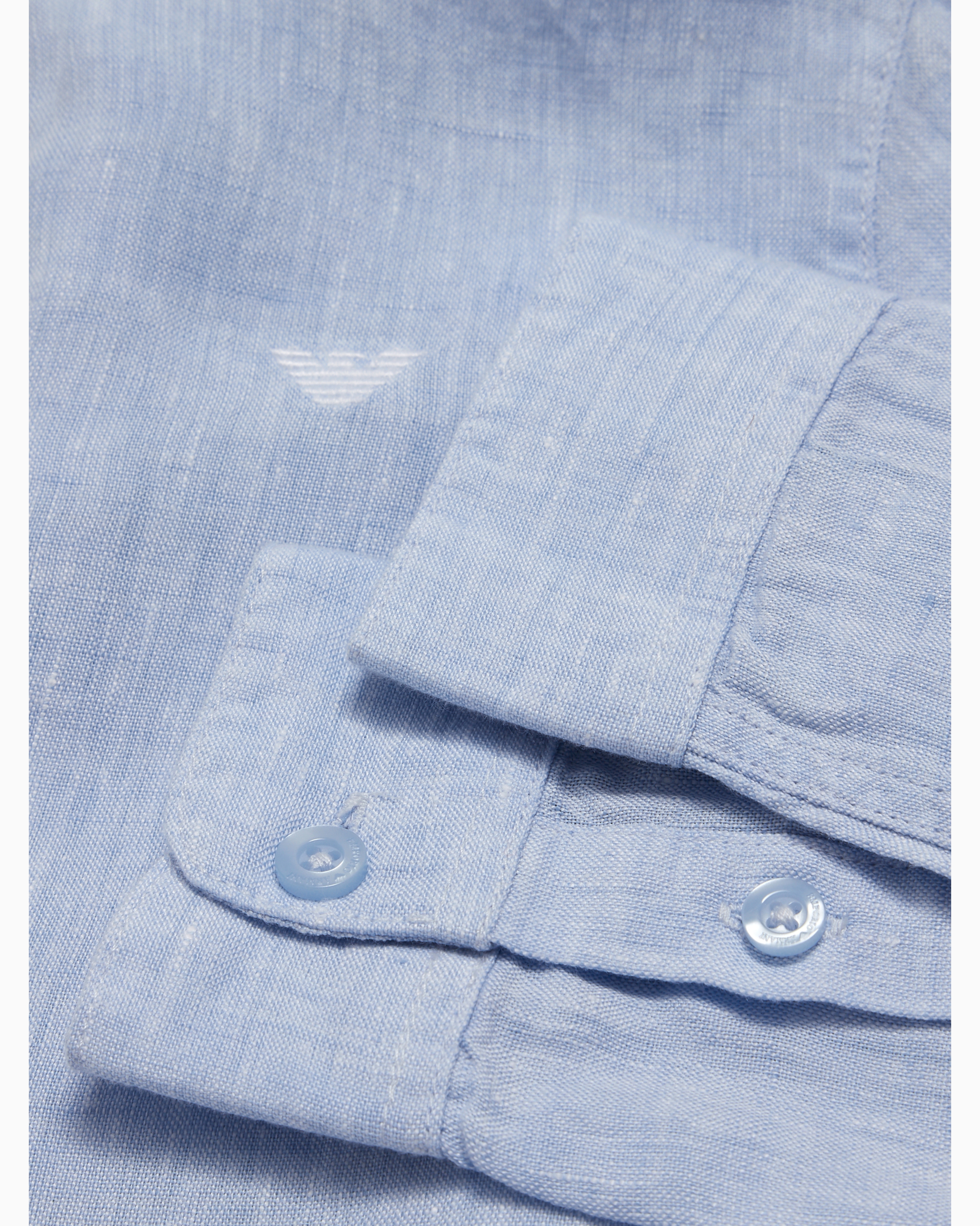 Emporio Armani Official Store Linen Shirt In Azure