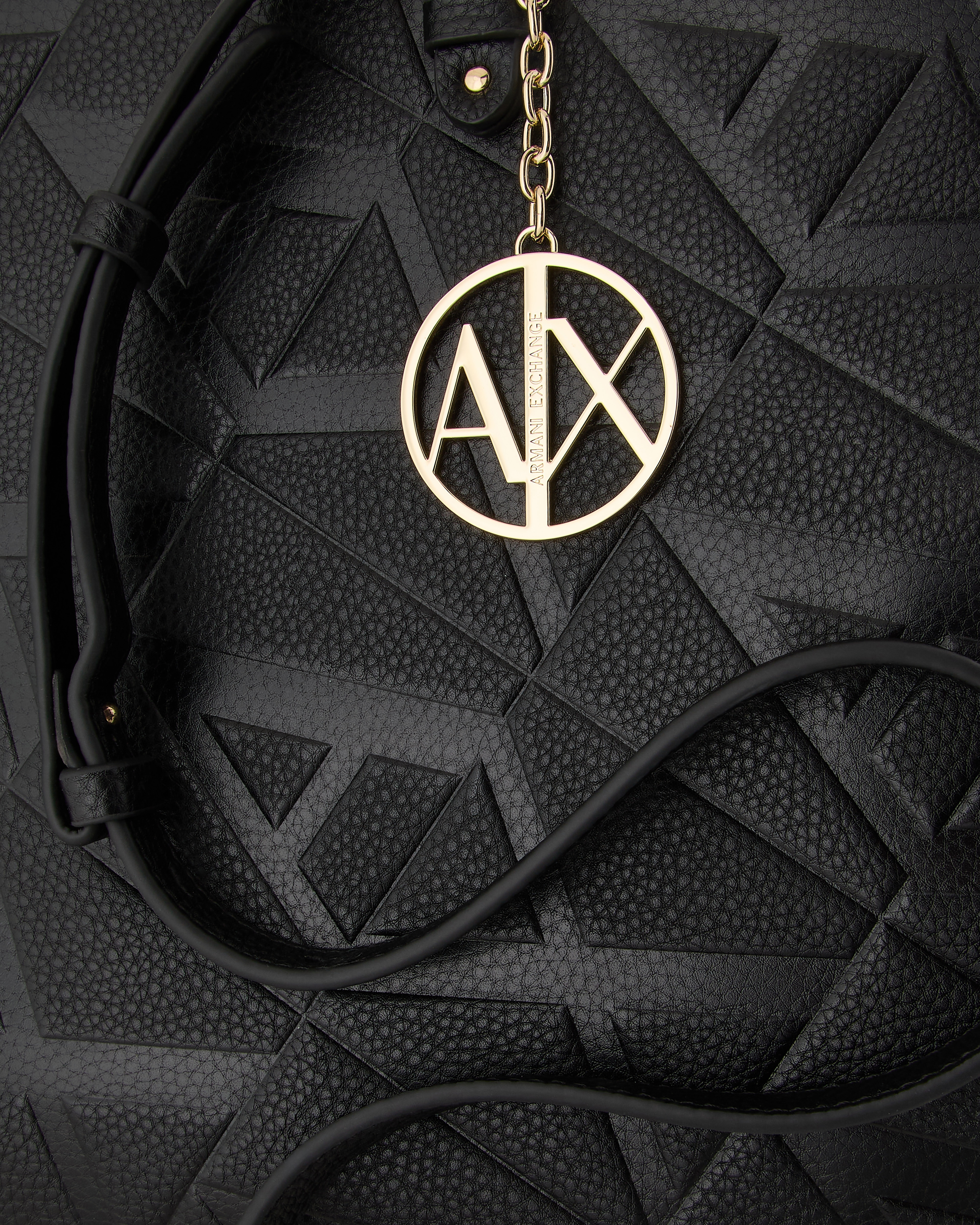 Shop Armani Exchange Tote Bag With Allover Emossed Logo In Black