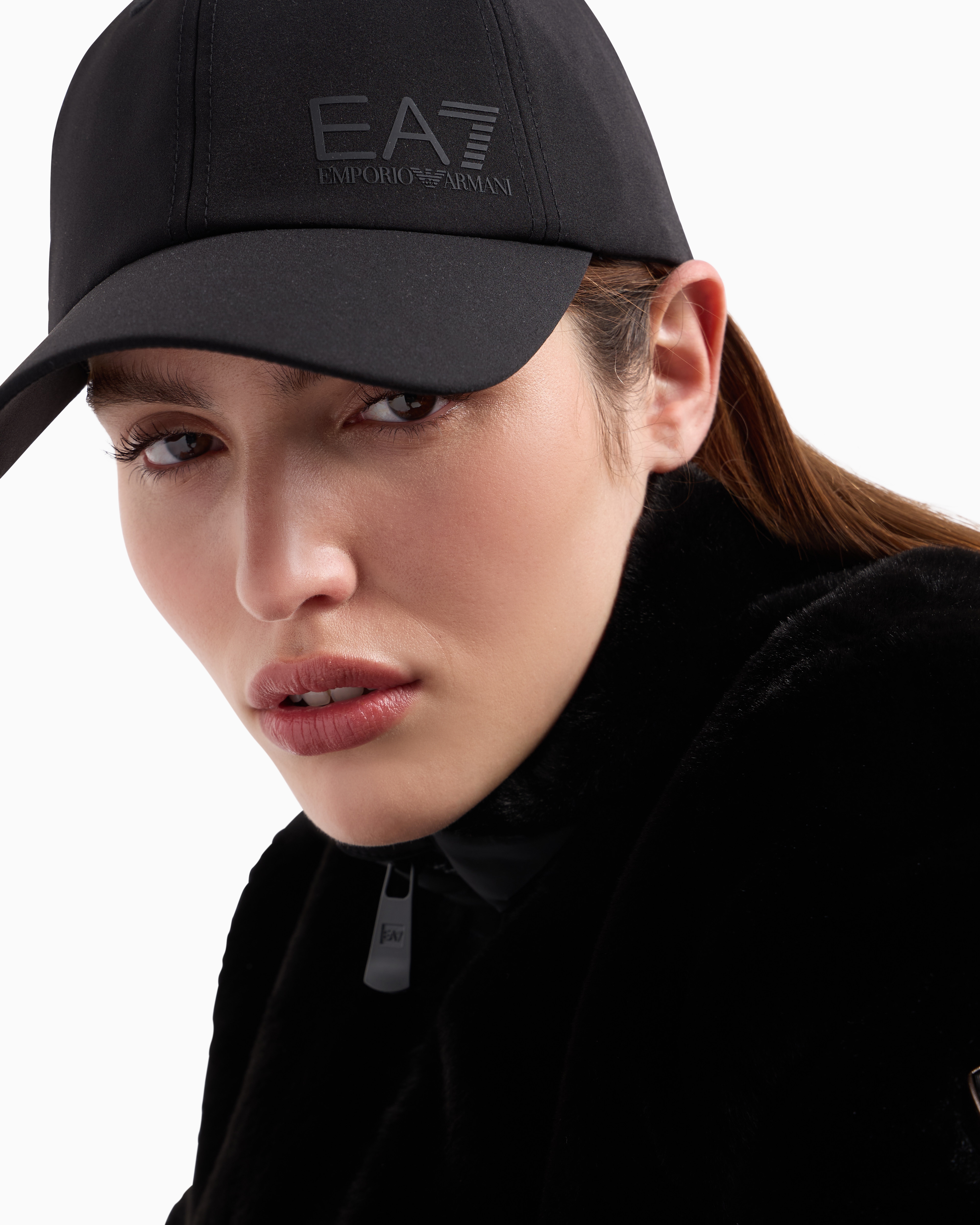 Shop Ea7 Golf Pro Baseball Cap In Technical Fabric In Black