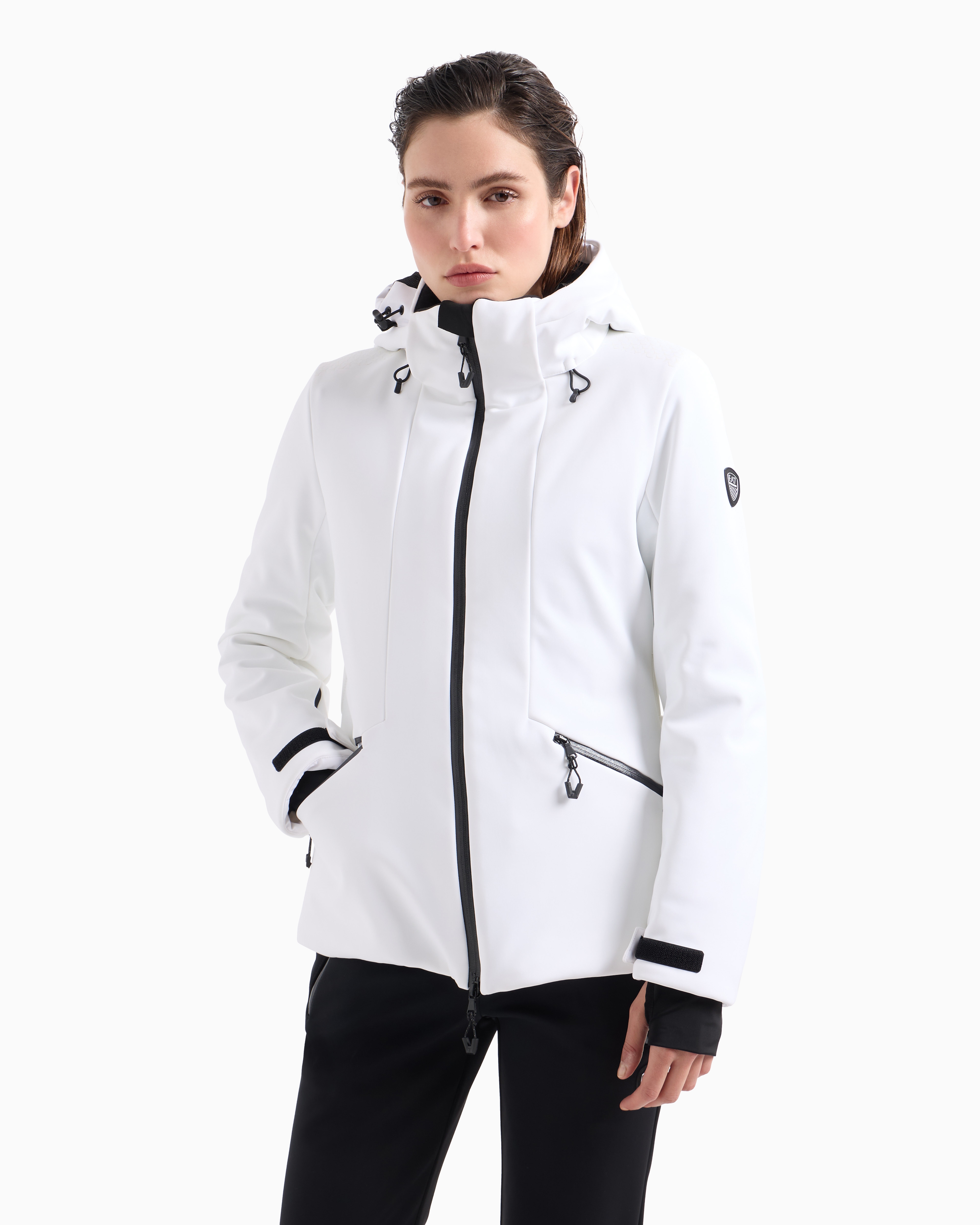 Shop Ea7 Technical Ski Jacket With Stratum7 Padding In White