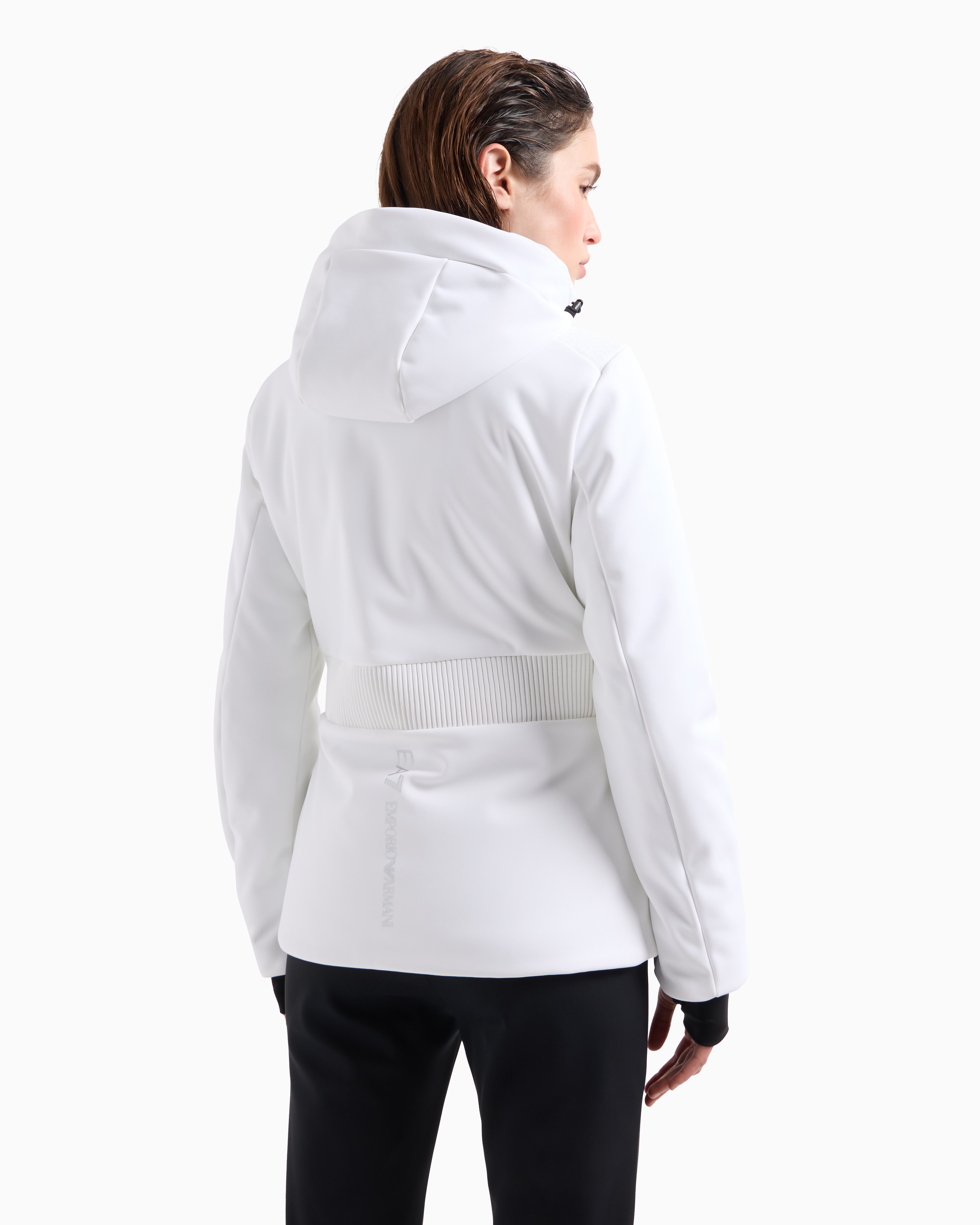 Shop Ea7 Technical Ski Jacket With Stratum7 Padding In White