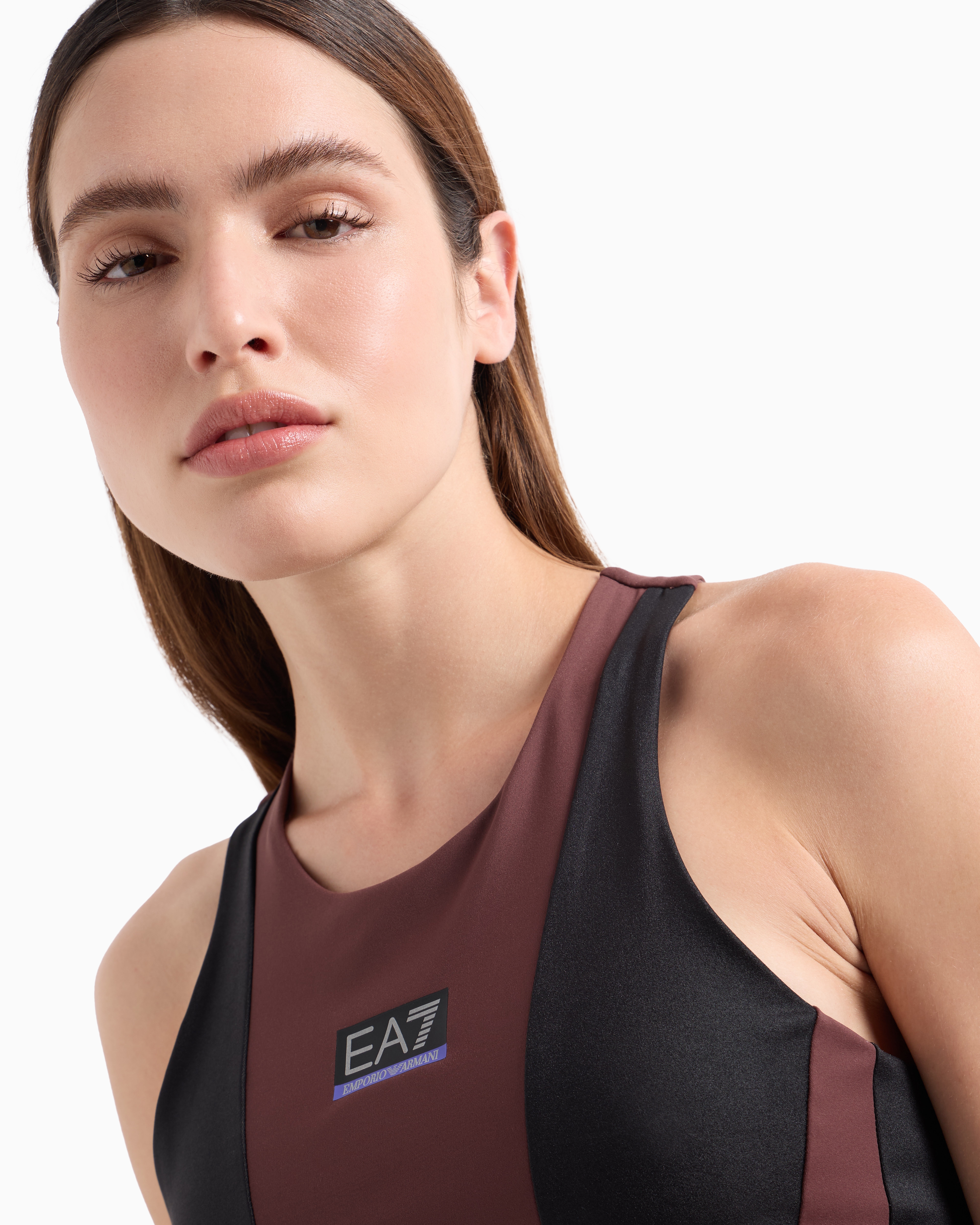 Shop Ea7 Dynamic Athlete Top In Vigor7 Technical Fabric In Brown