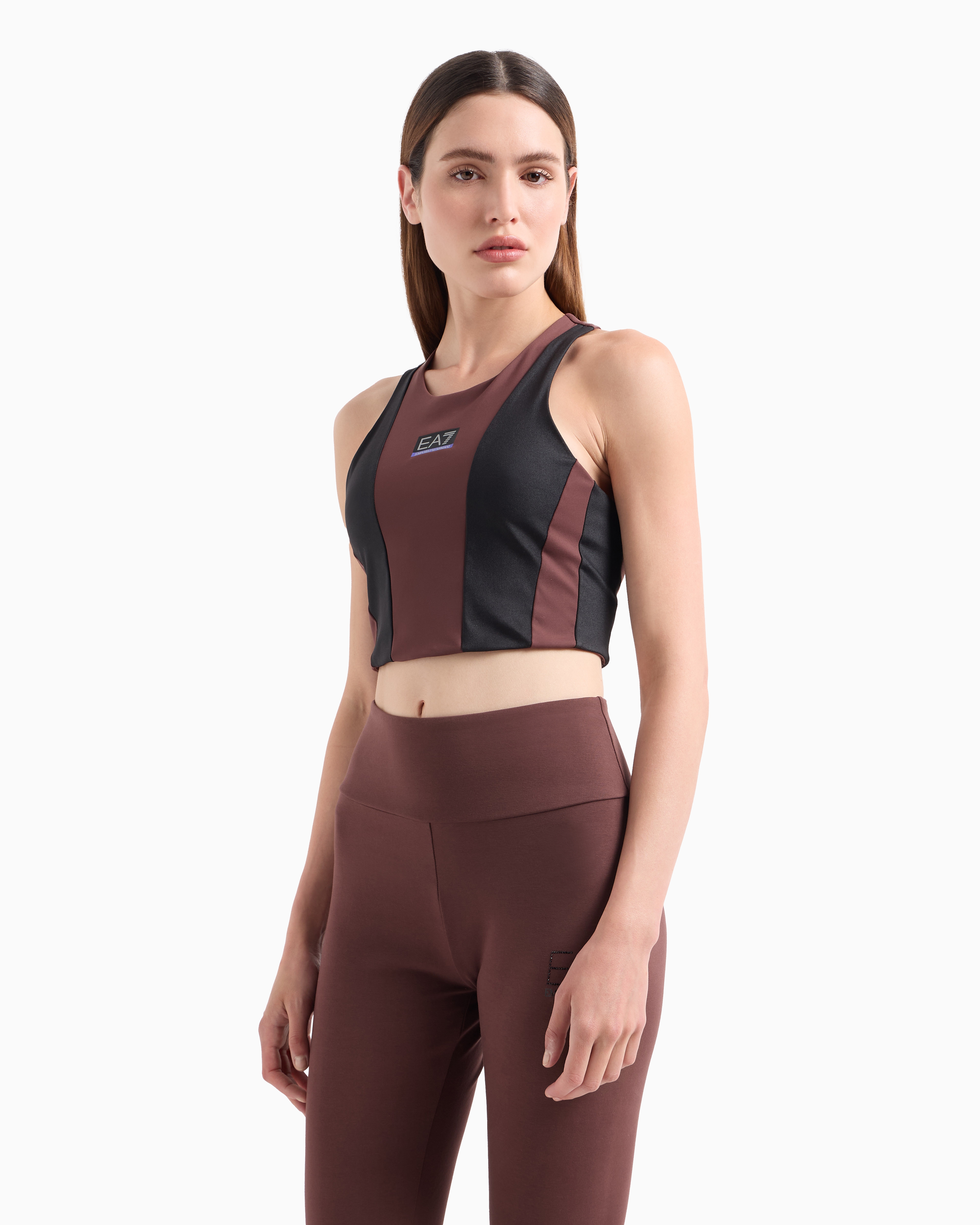 Shop Ea7 Dynamic Athlete Top In Vigor7 Technical Fabric In Brown