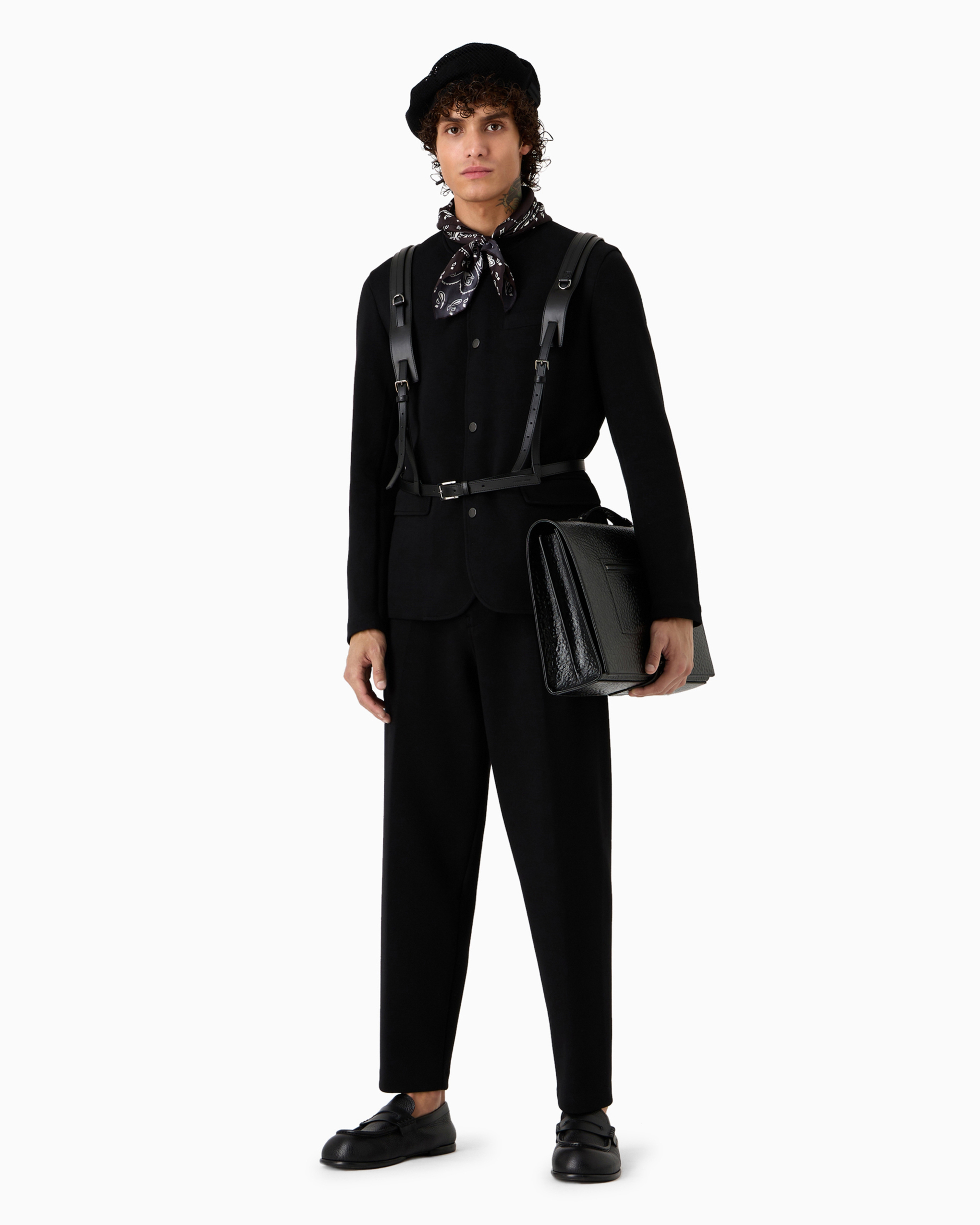 giorgio armani 黒ラベル ジャケット&ベスト 92ss y2k armani leather jacket y2k 八の字 Vintage Armani Black