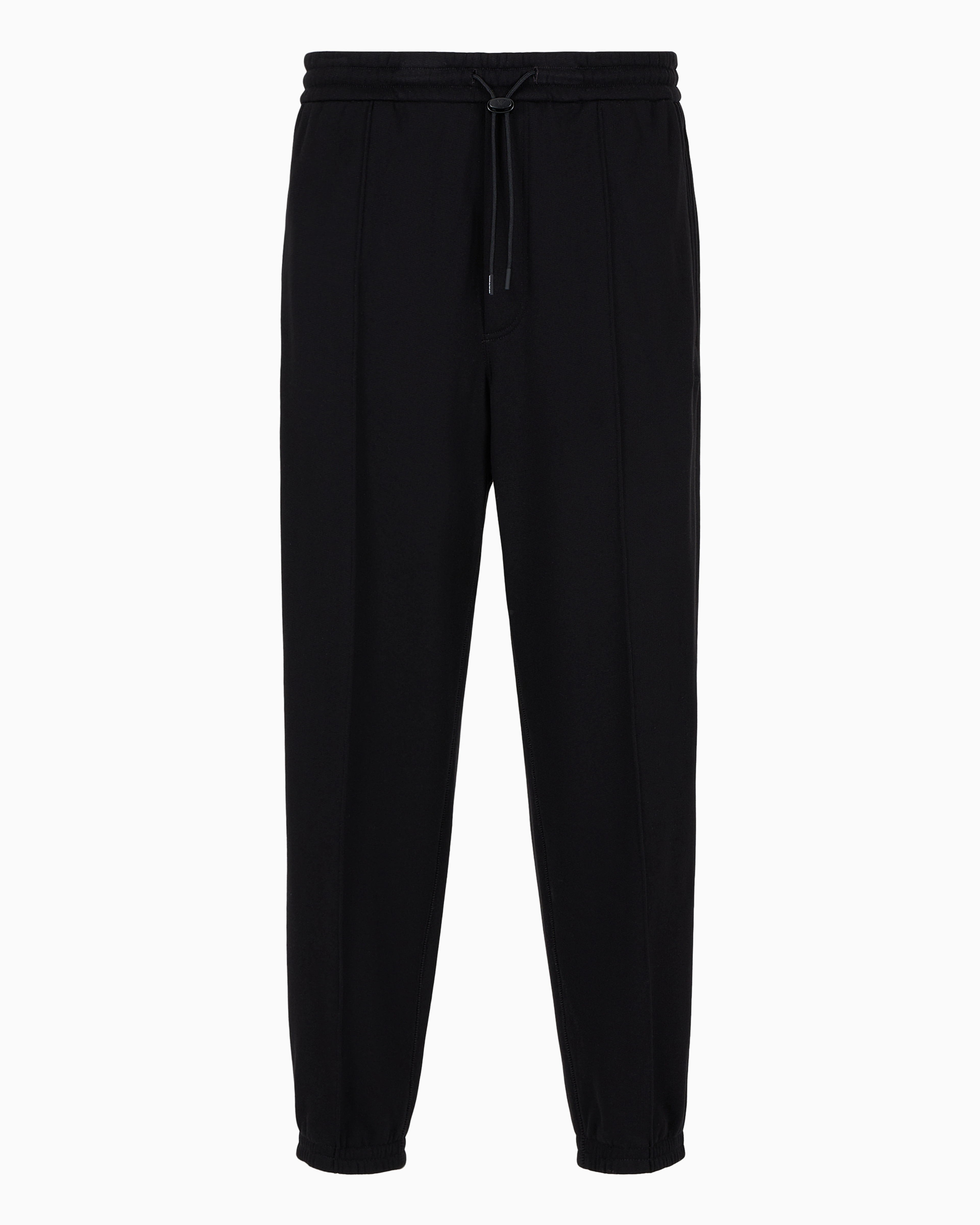 Emporio Armani Official Store Soft-touch Jersey Joggers With Ribbing In Black