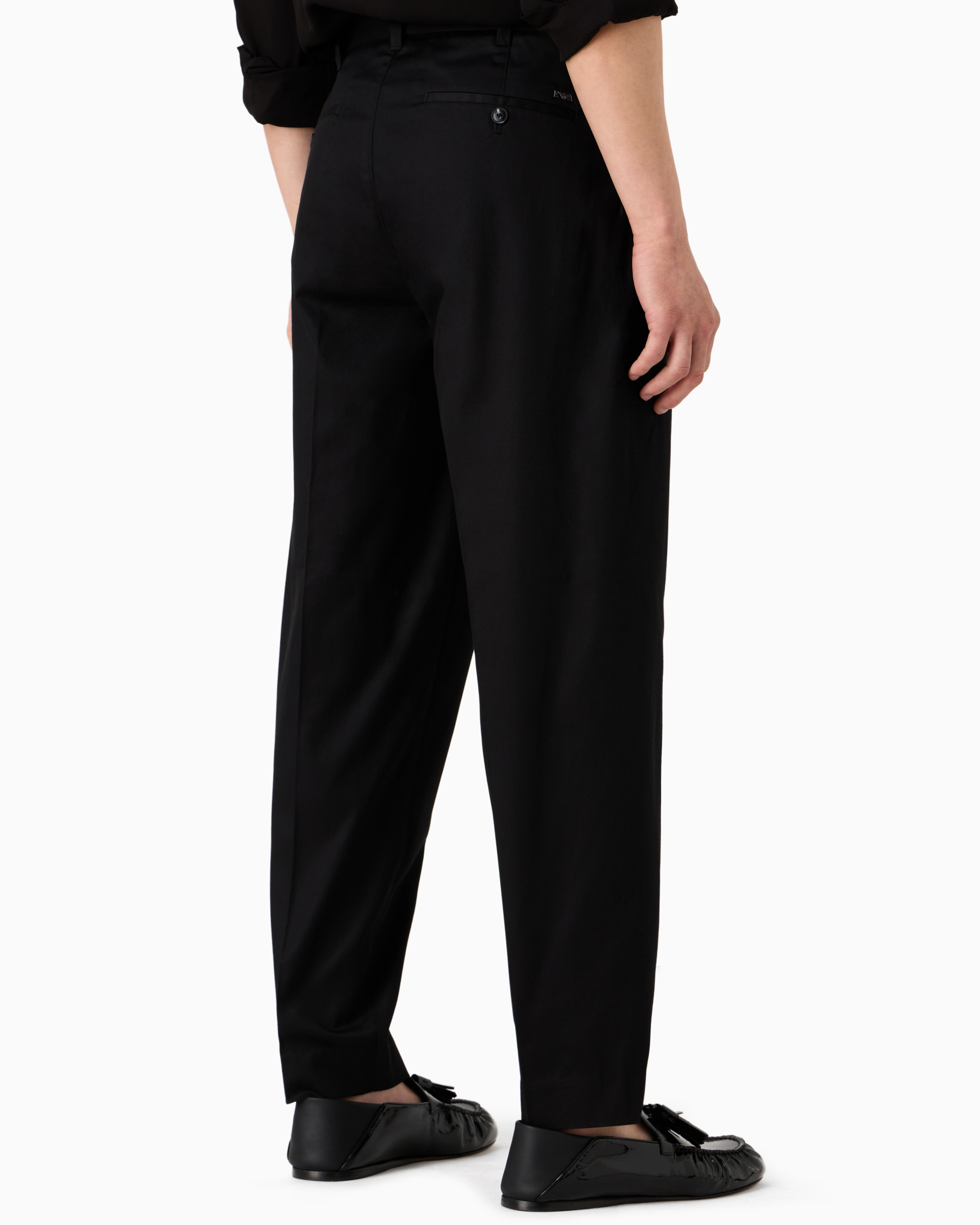 美品 elements購入 EMPORIO ARMANI  trousers Jacquard nylon trousers with elastic hems and all-over logo