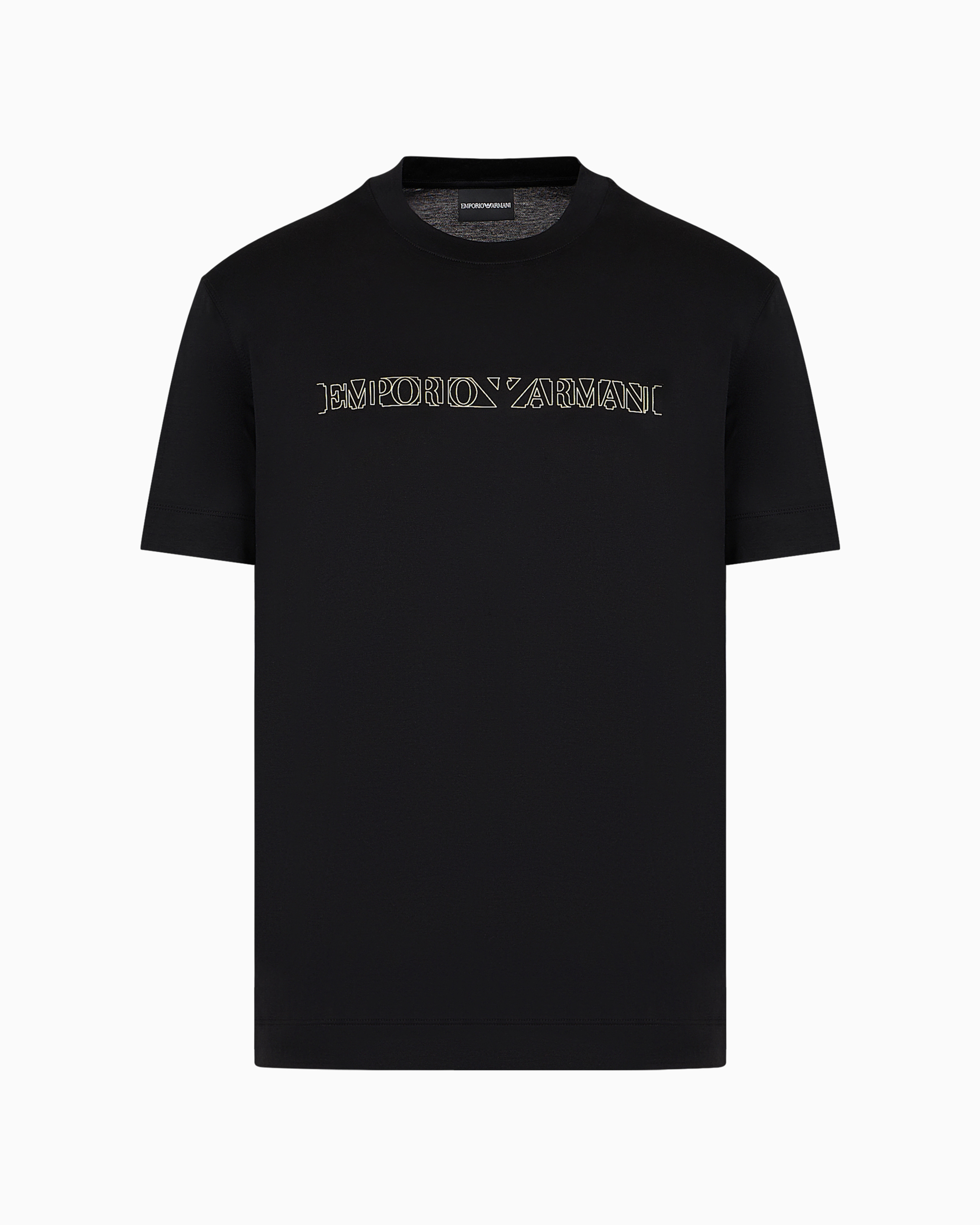 Emporio Armani Official Store Asv Lyocell-blend Jersey T-shirt With A Ramadan Capsule Collection Logo Print In Black