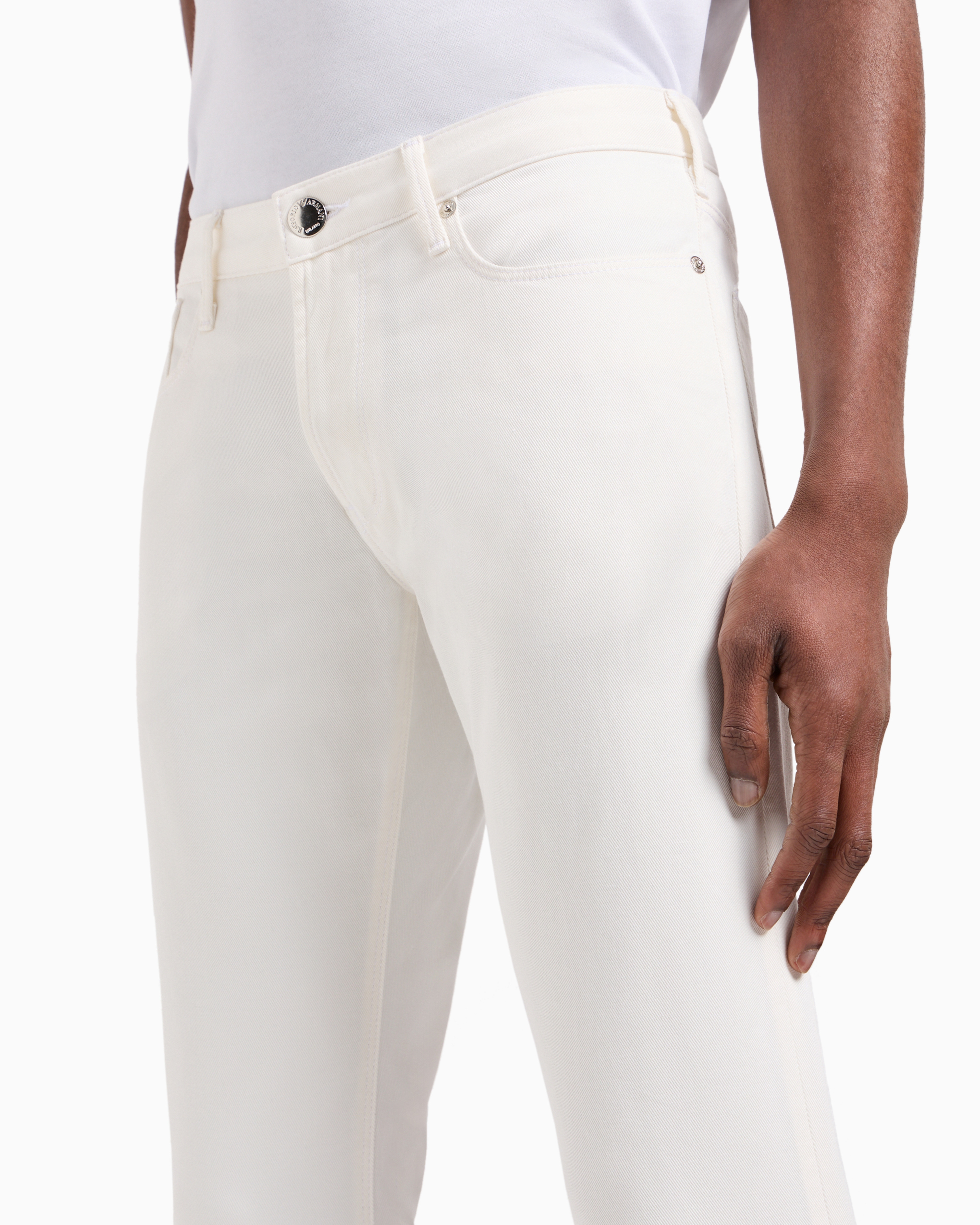Emporio Armani J06 Slim-fit Stretch Twill Jeans In White