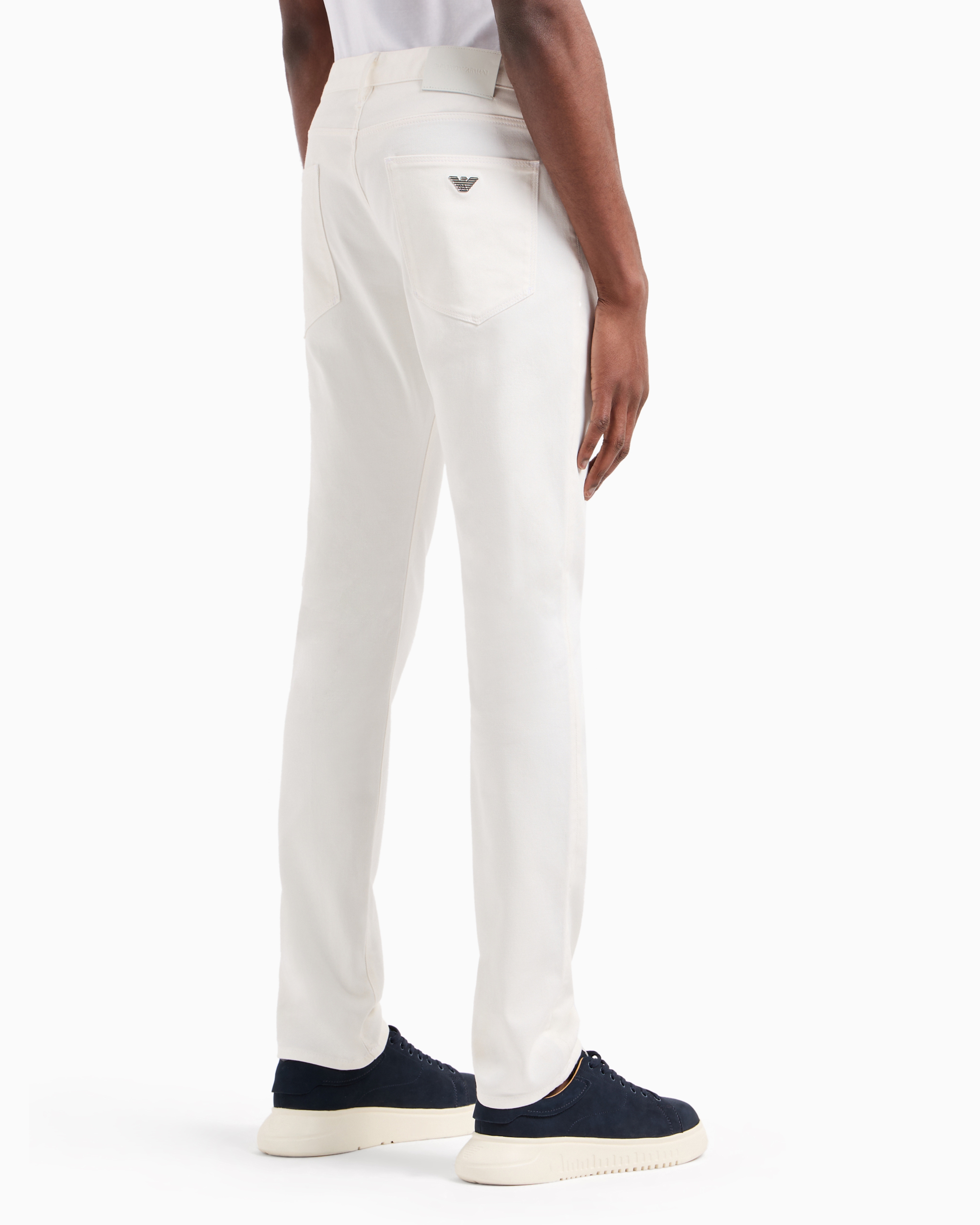 Emporio Armani J06 Slim-fit Stretch Twill Jeans In White