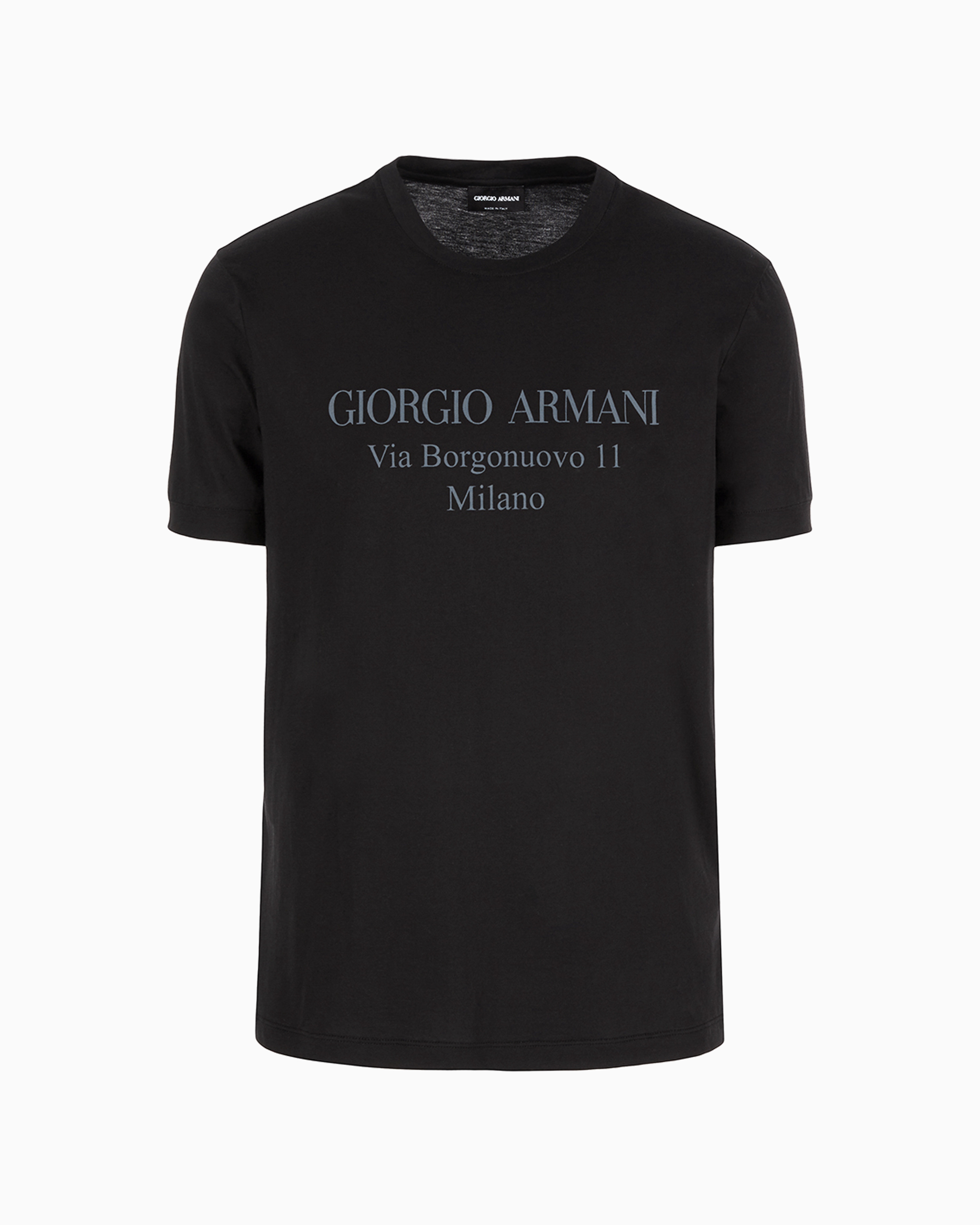 Giorgio Armani Official Store Borgonuovo 11 T-shirt In Pima Cotton Jersey In Black