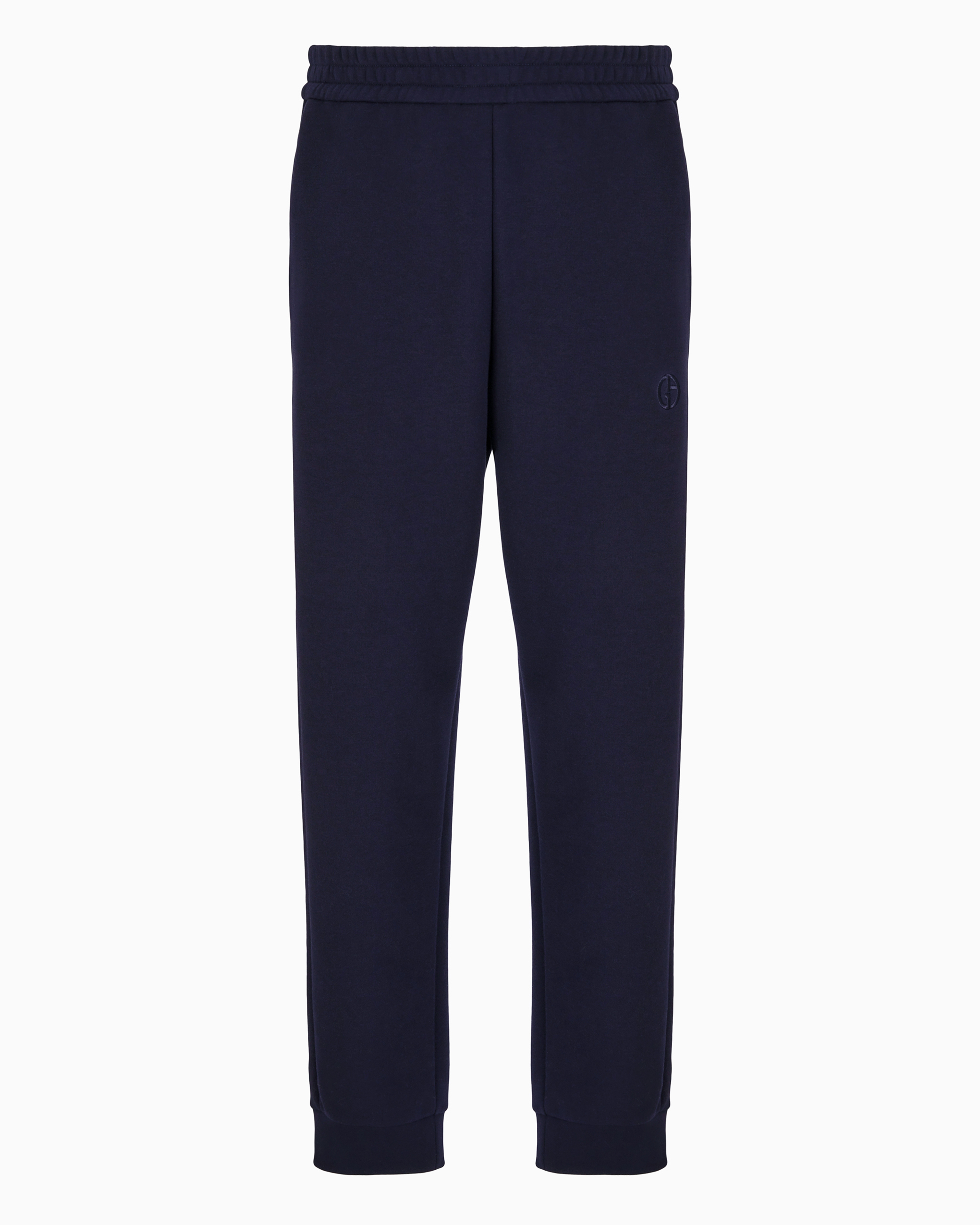 Shop Giorgio Armani Cotton And Cashmere Joggers In Blue