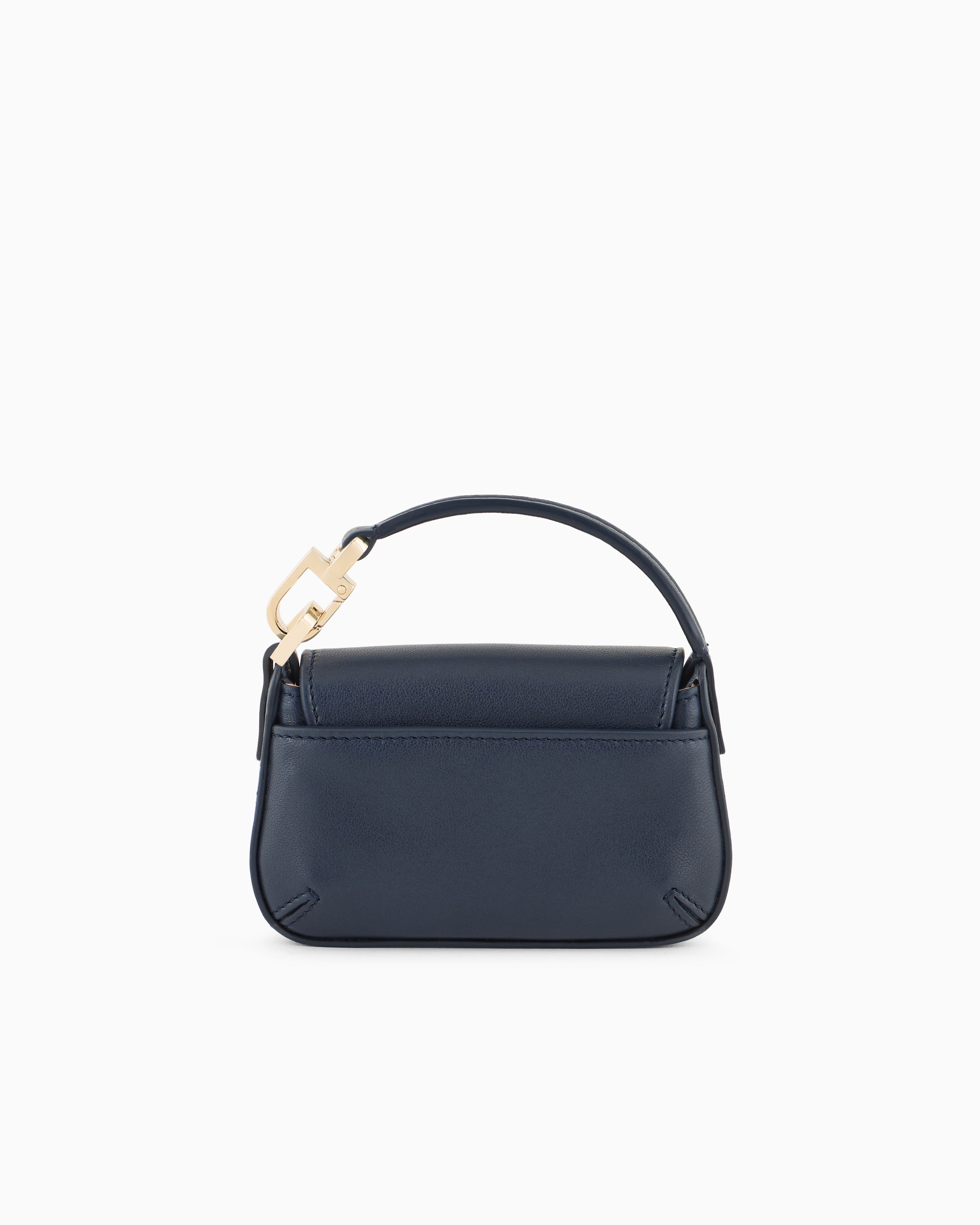 Giorgio Armani Official Store Tasche La Prima Soft Charm Im Mini-format Aus Nappaleder In Blau