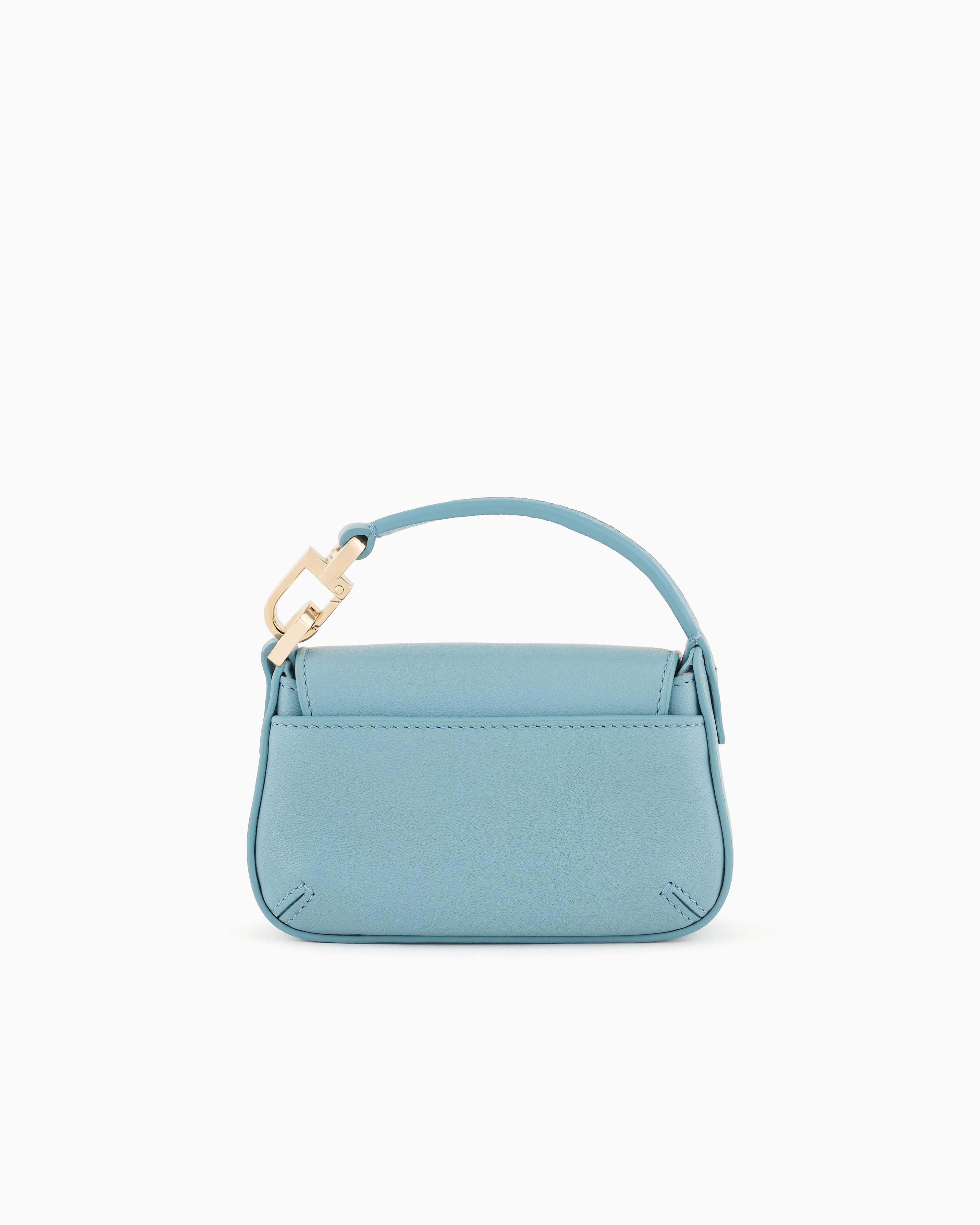 Shop Giorgio Armani Mini La Prima Soft Nappa-leather Charm Bag In Azure