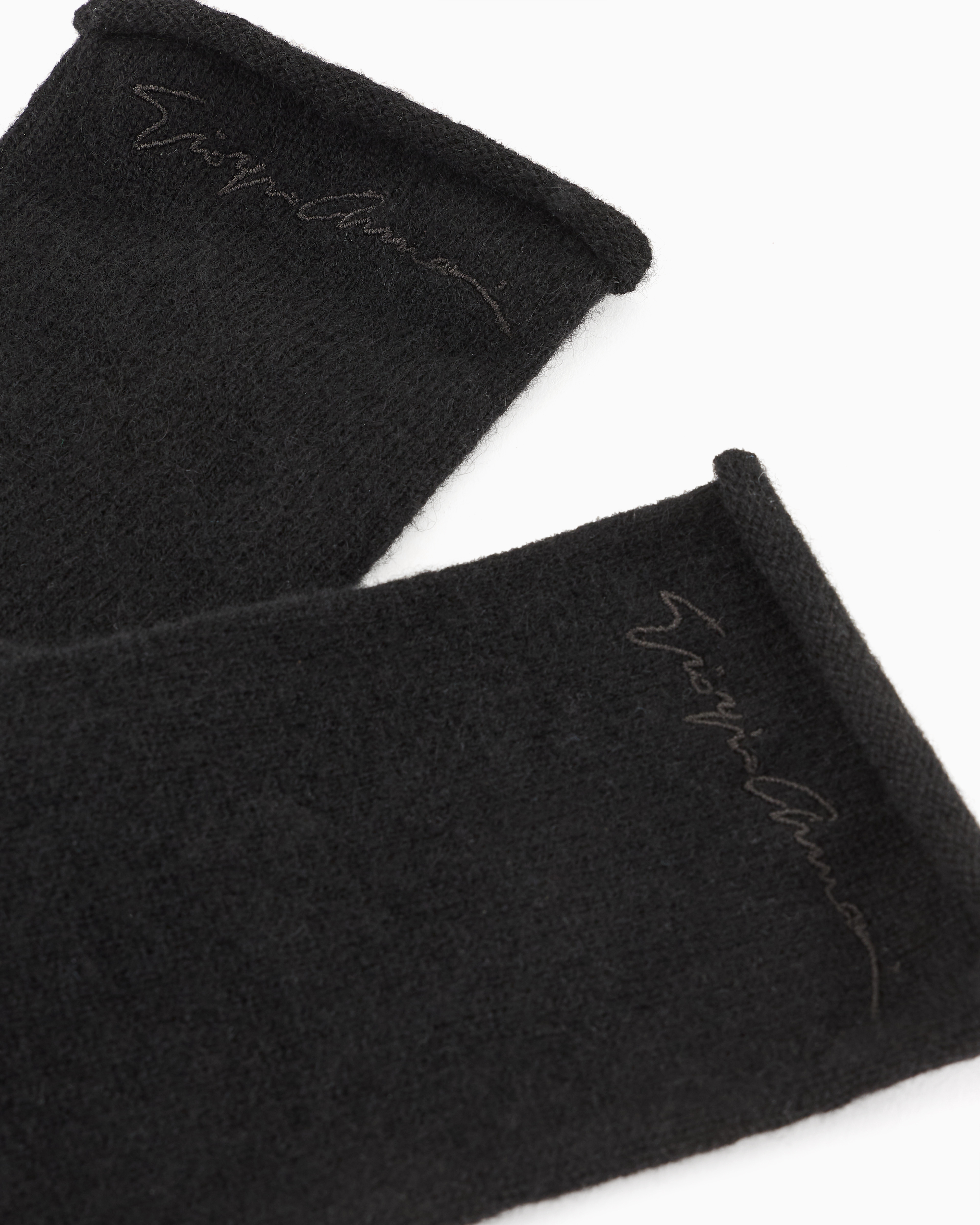 Shop Giorgio Armani Cashmere Gloves In Black