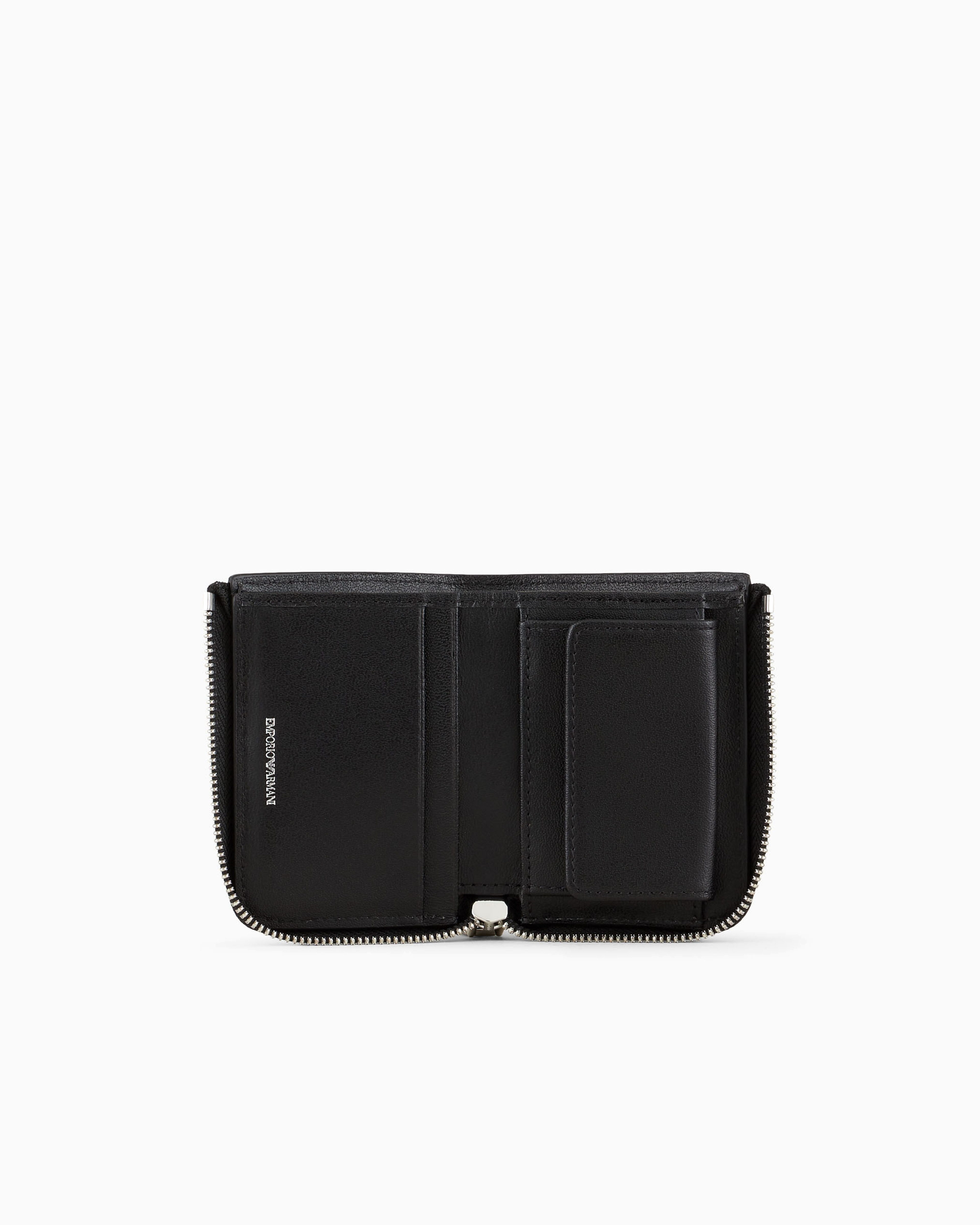 EMPORIO ARMANI ASV ECOLOGICAL LEATHER ZIP-AROUND MINI WALLET 