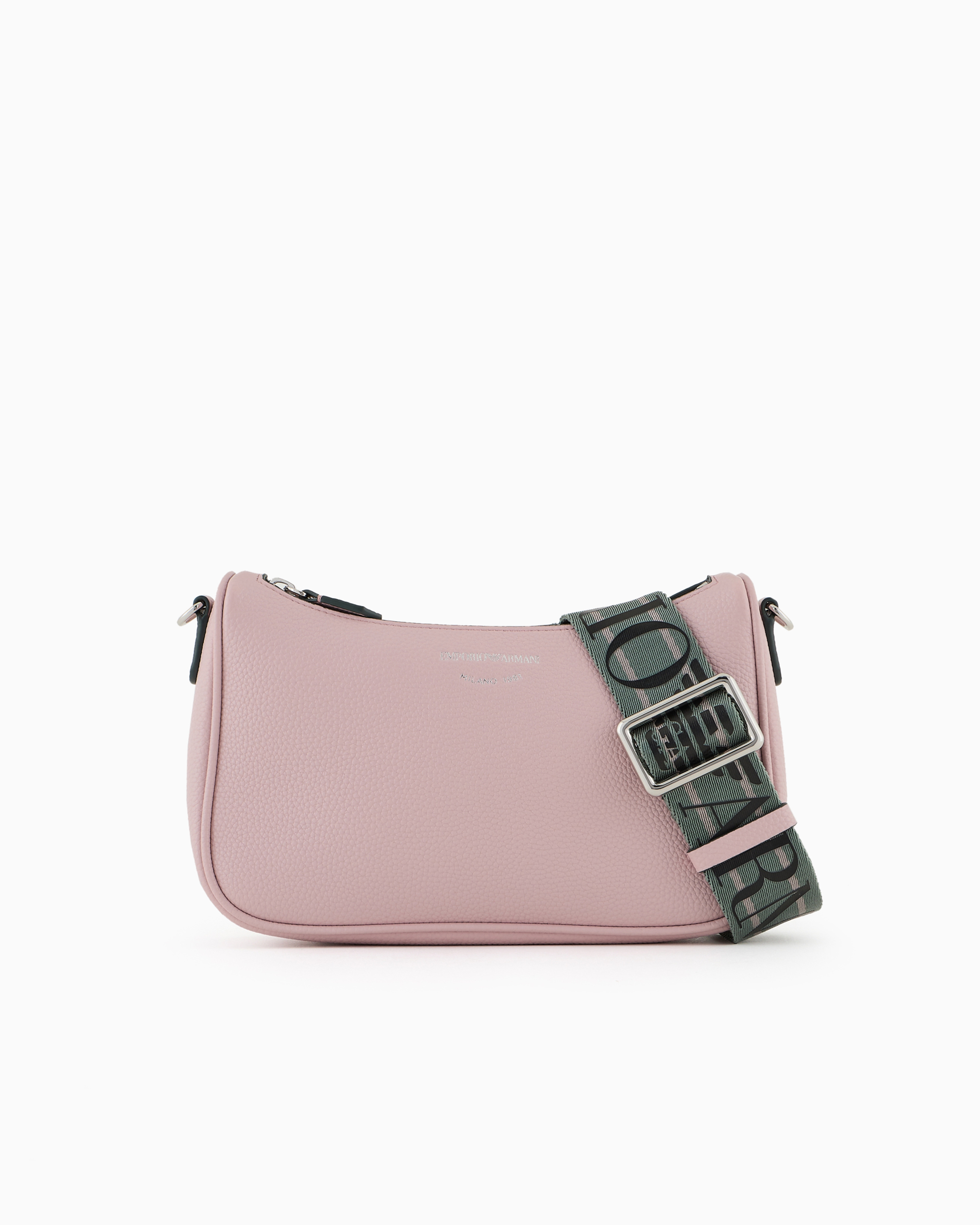 Emporio Armani Official Store Baguette Bag With Deer Print In Powder Pink