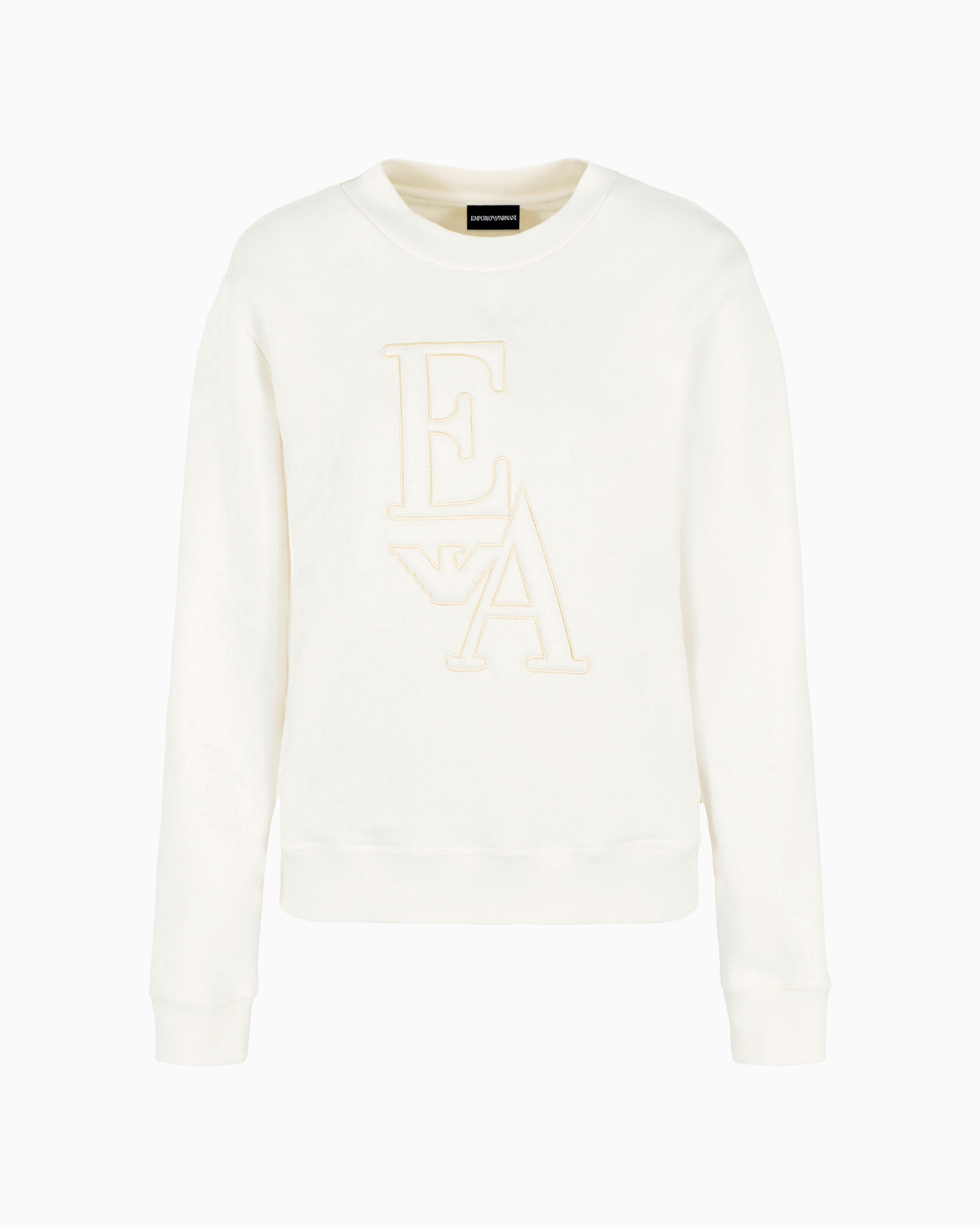 Emporio Armani Official Store Asv Crew-neck Sweatshirt With Logo In White