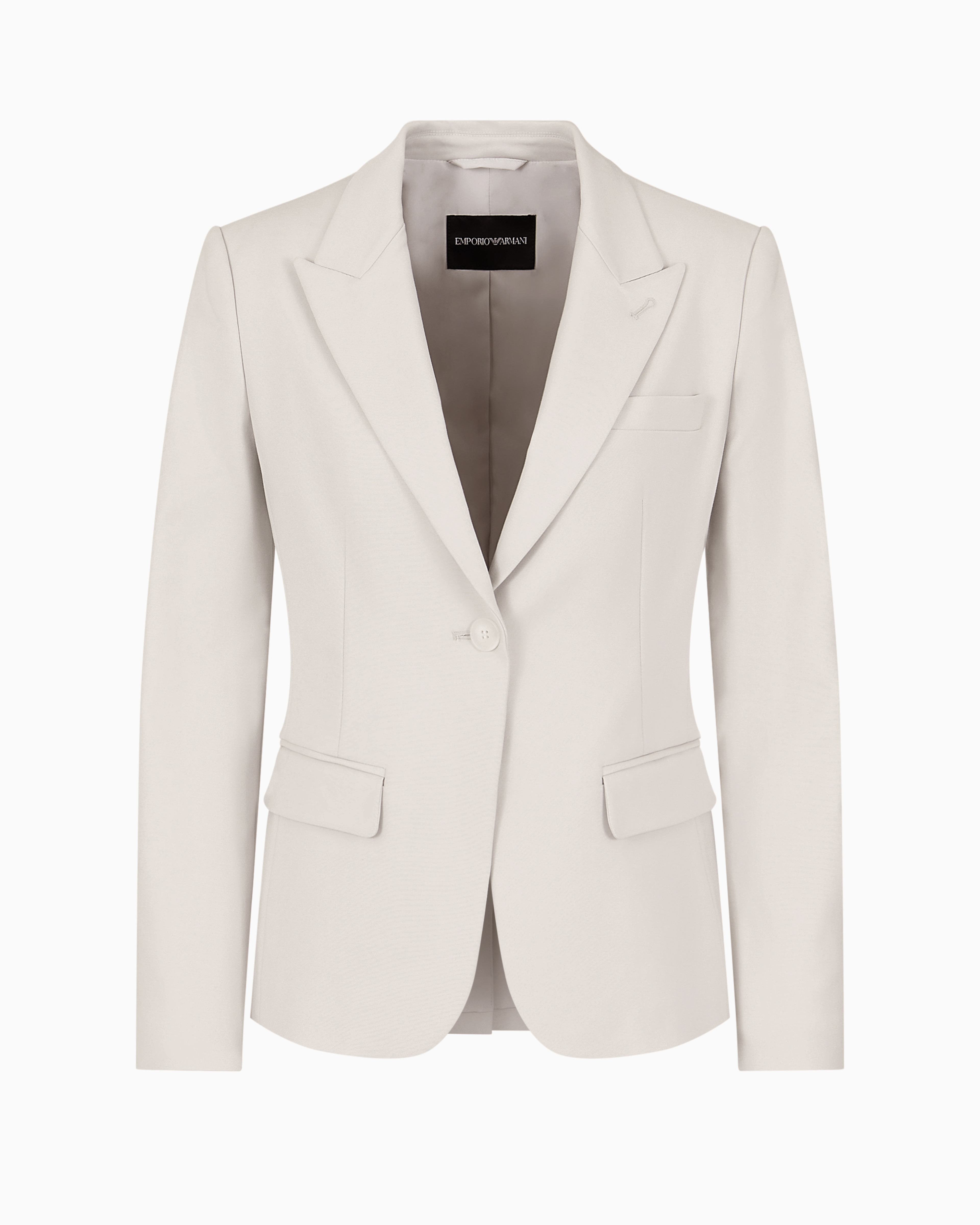 Emporio Armani Official Store Cotton-blend Single-breasted Jacket In Beige