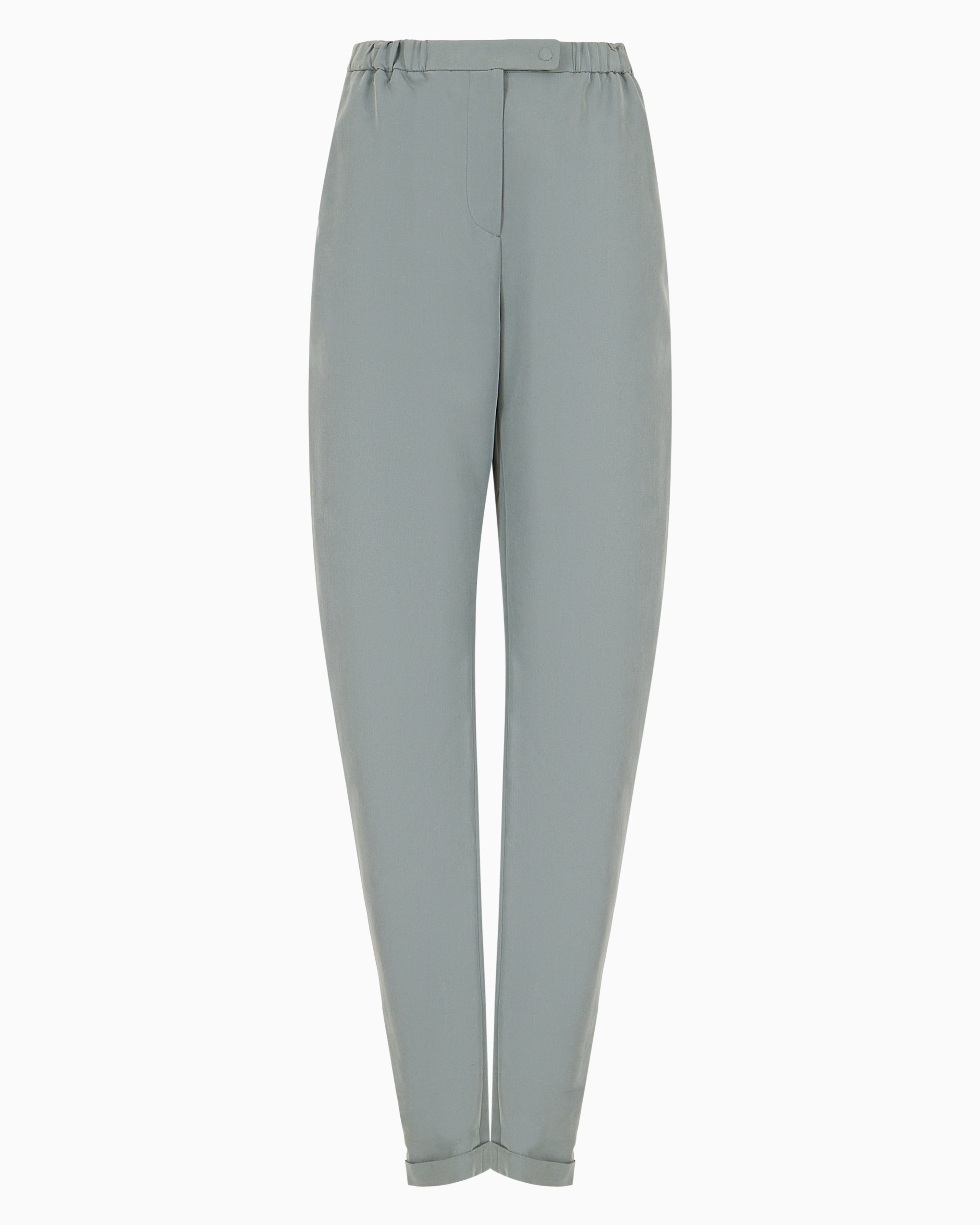 Emporio Armani Official Store Oval-leg Cupro Trousers In Grey