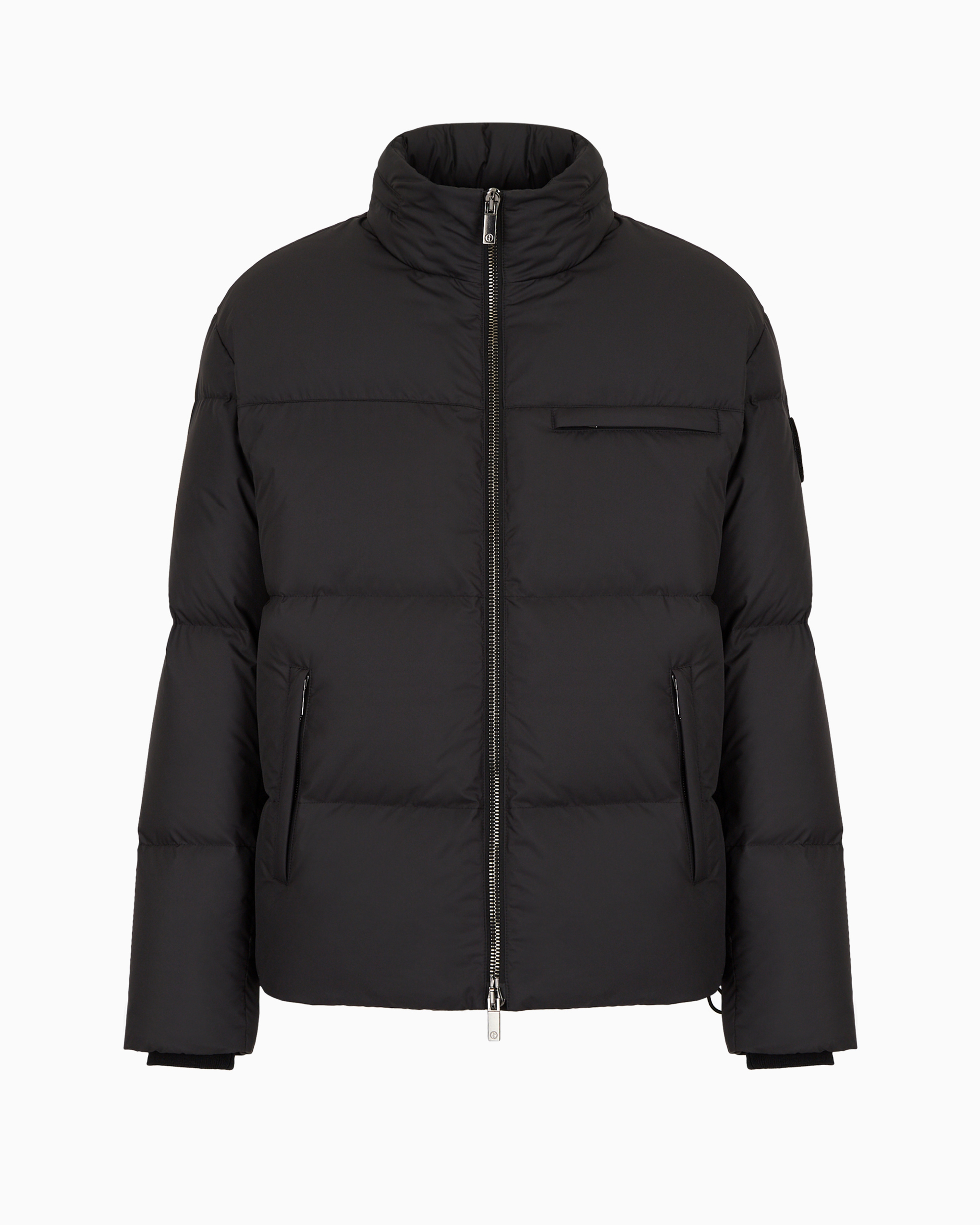 Giorgio Armani Official Store Bomber Jacket With Goose-down Padding Armani Sustainability Values In Black