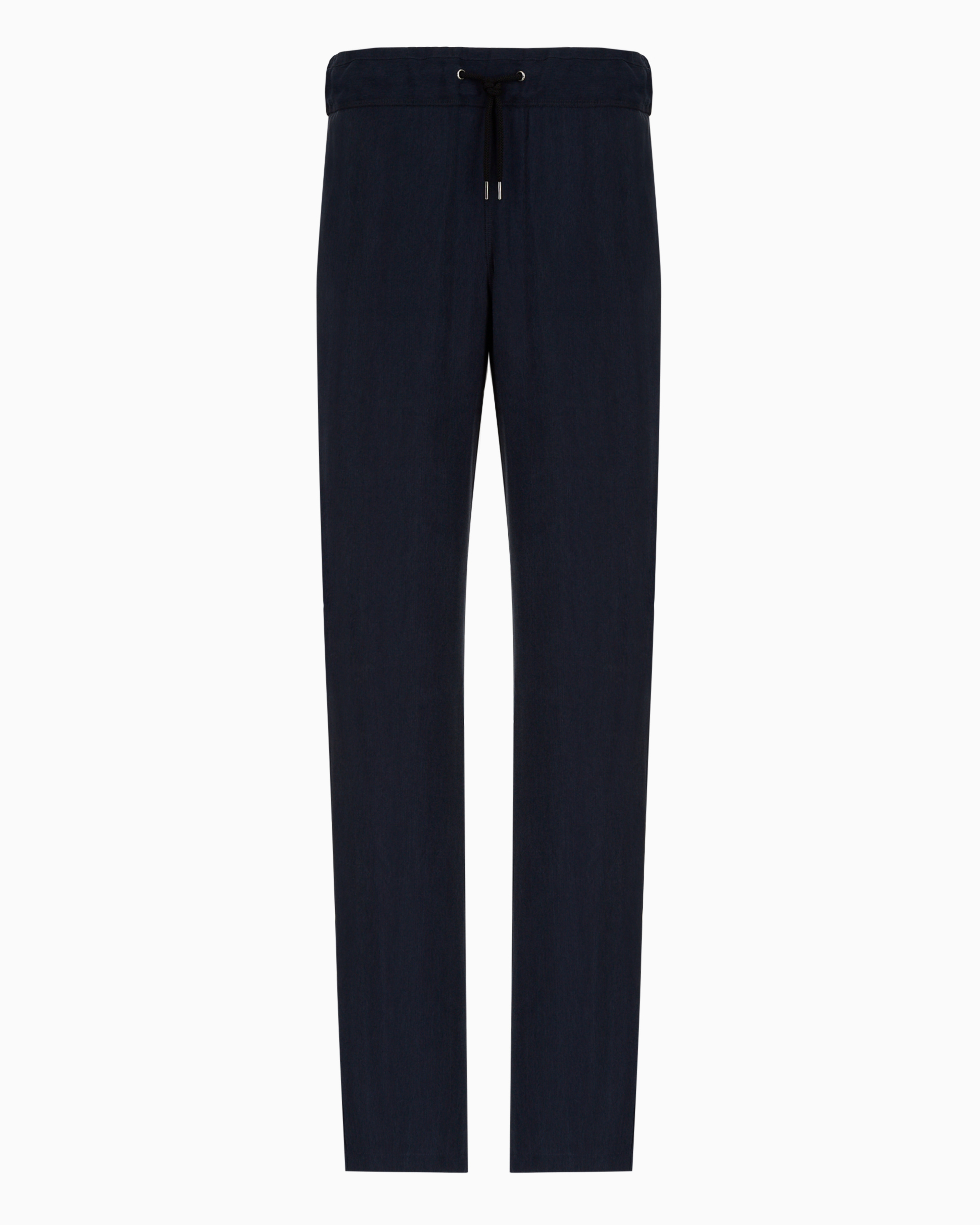 Giorgio Armani Official Store Icon Cupro Drawstring Trousers In Navy Blue