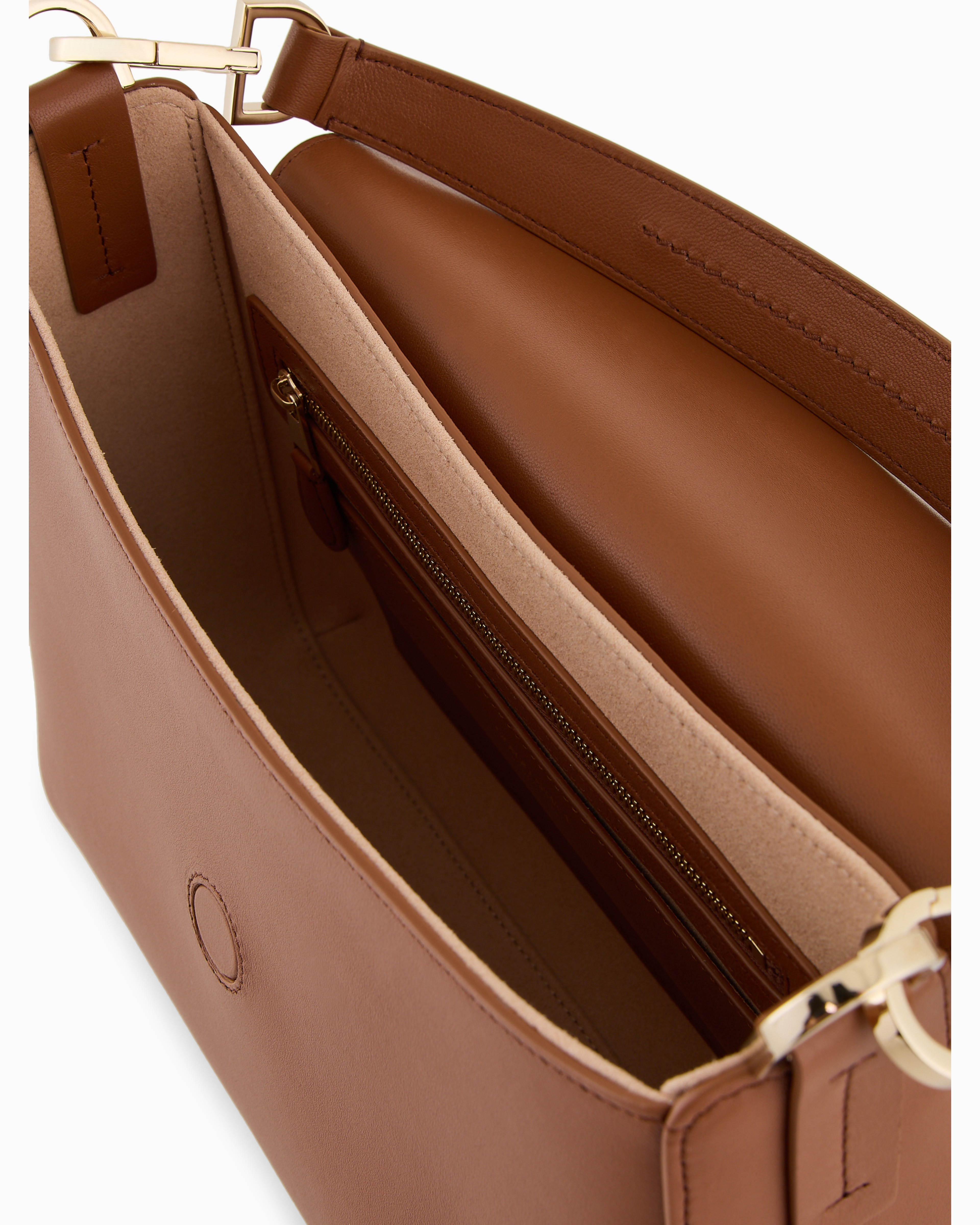 Giorgio Armani Official Store Medium La Prima Soft Baguette Bag In Nappa Leather In Buff