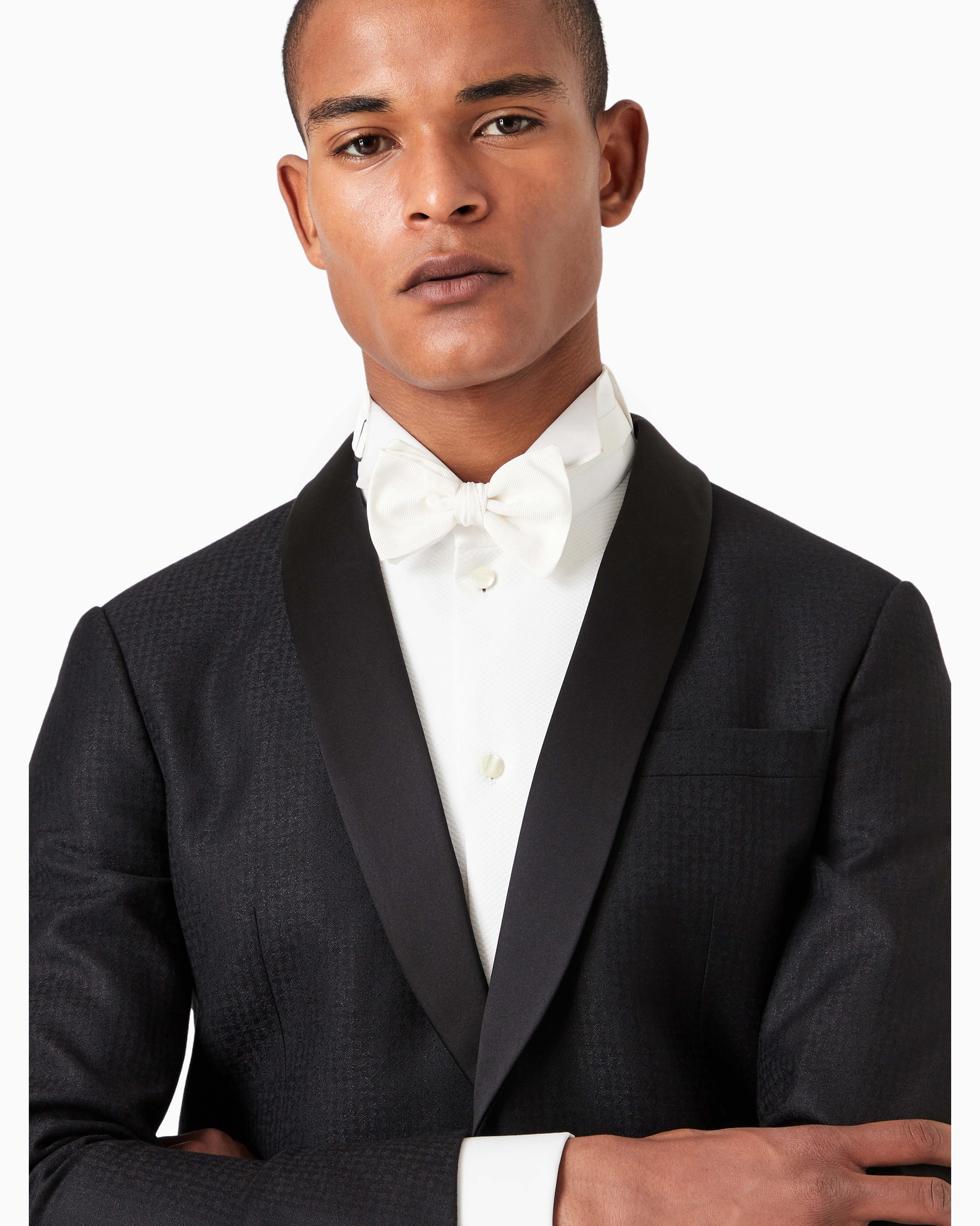 Giorgio Armani Official Store Silk Satin Bow Tie In White