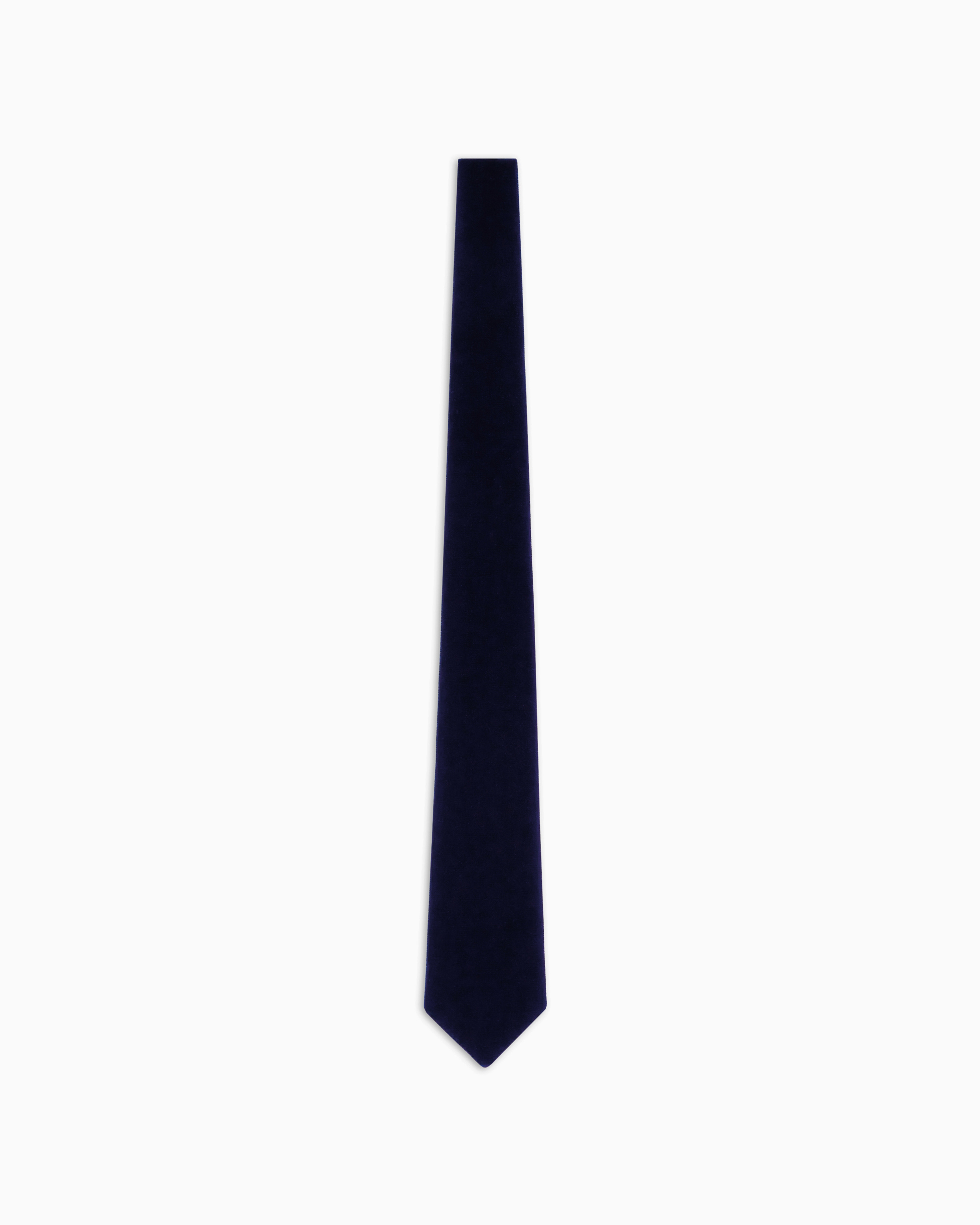 Giorgio Armani Official Store Cupro Velvet Tie In Navy Blue