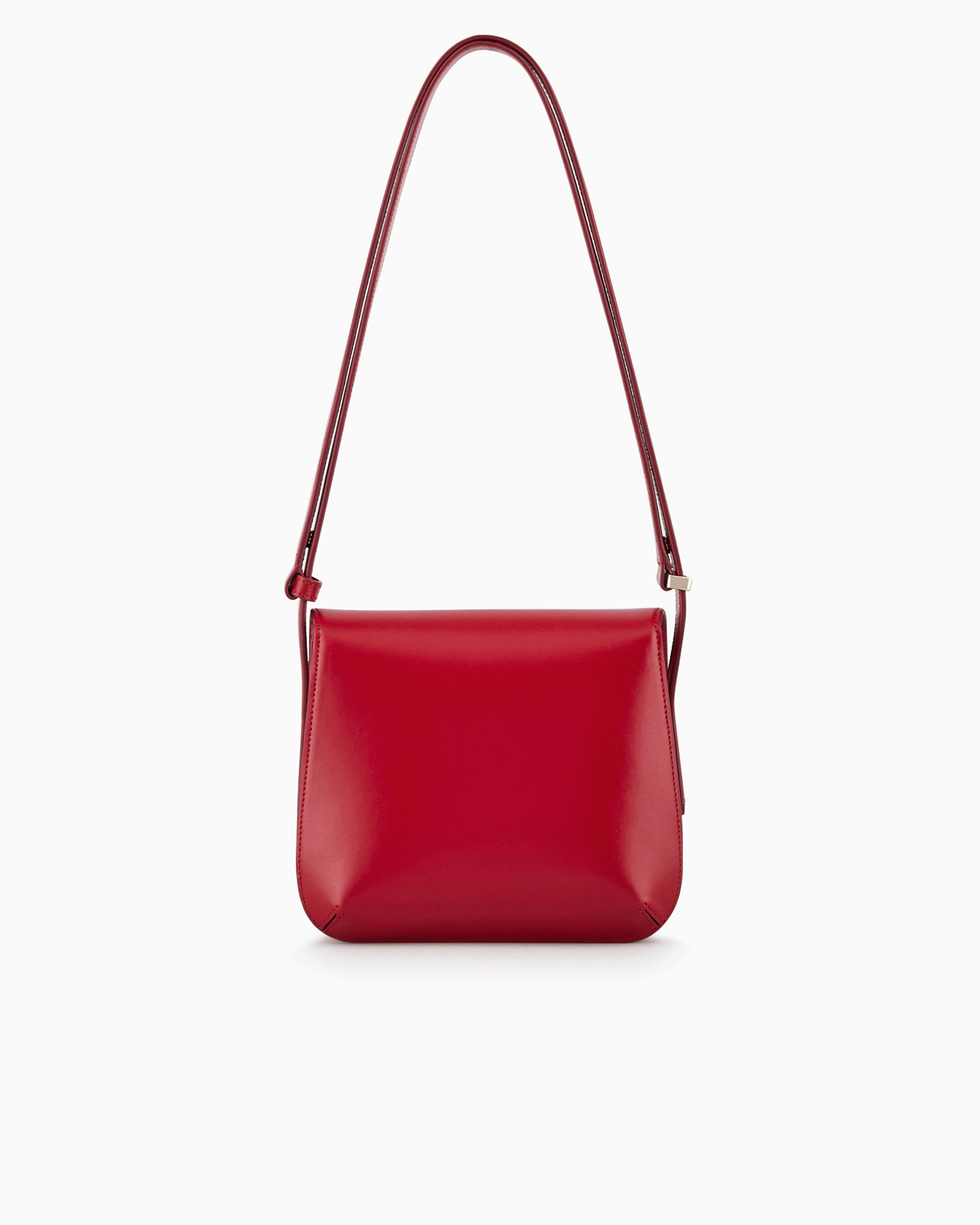 Shop Giorgio Armani Small Palmellato-leather La Prima Bag In Red