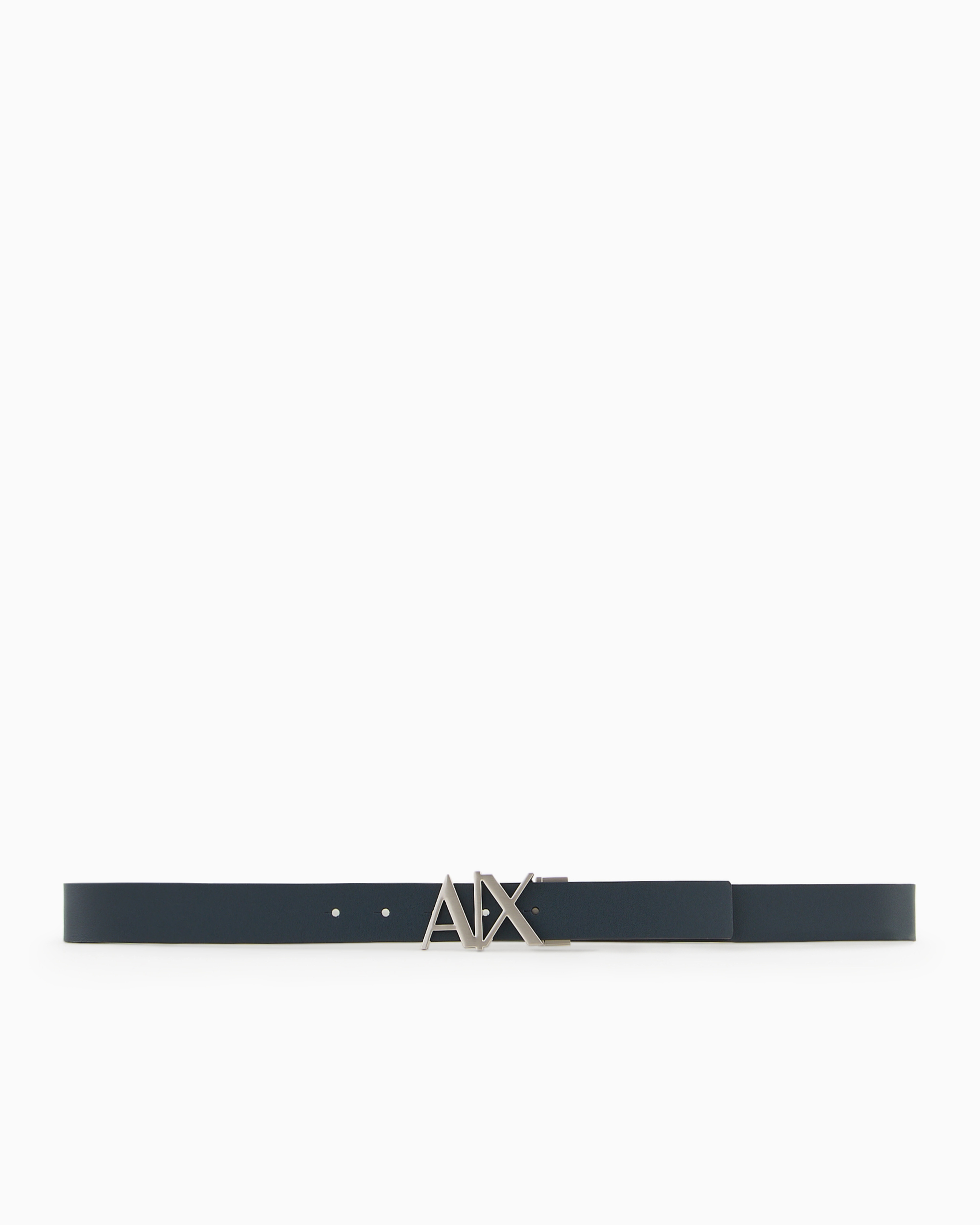 Armani Exchange Double-sided Leather Belt In Navy Blue